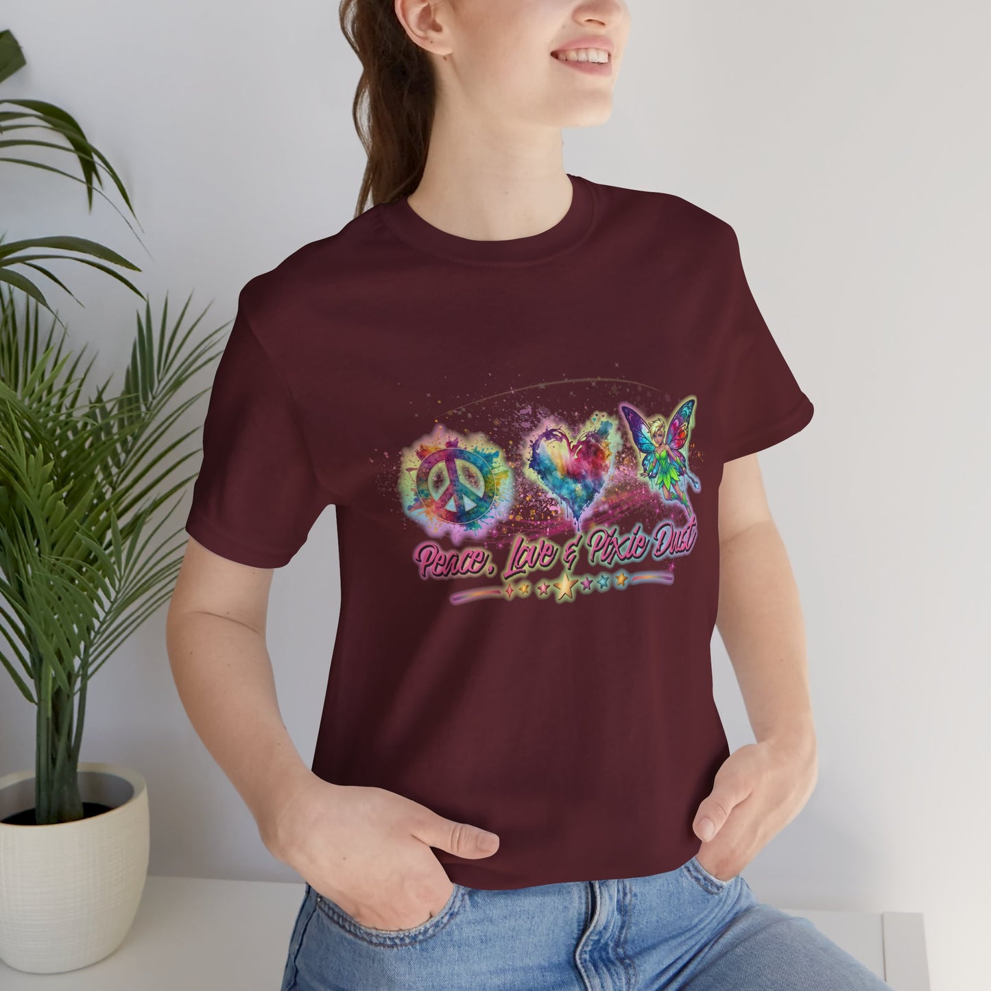 Peace, Love & Pixie Dust Watercolor Fantasy T-Shirt