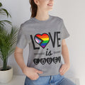 Love Is Love T-Shirt — Rainbow Heart Pride Tee