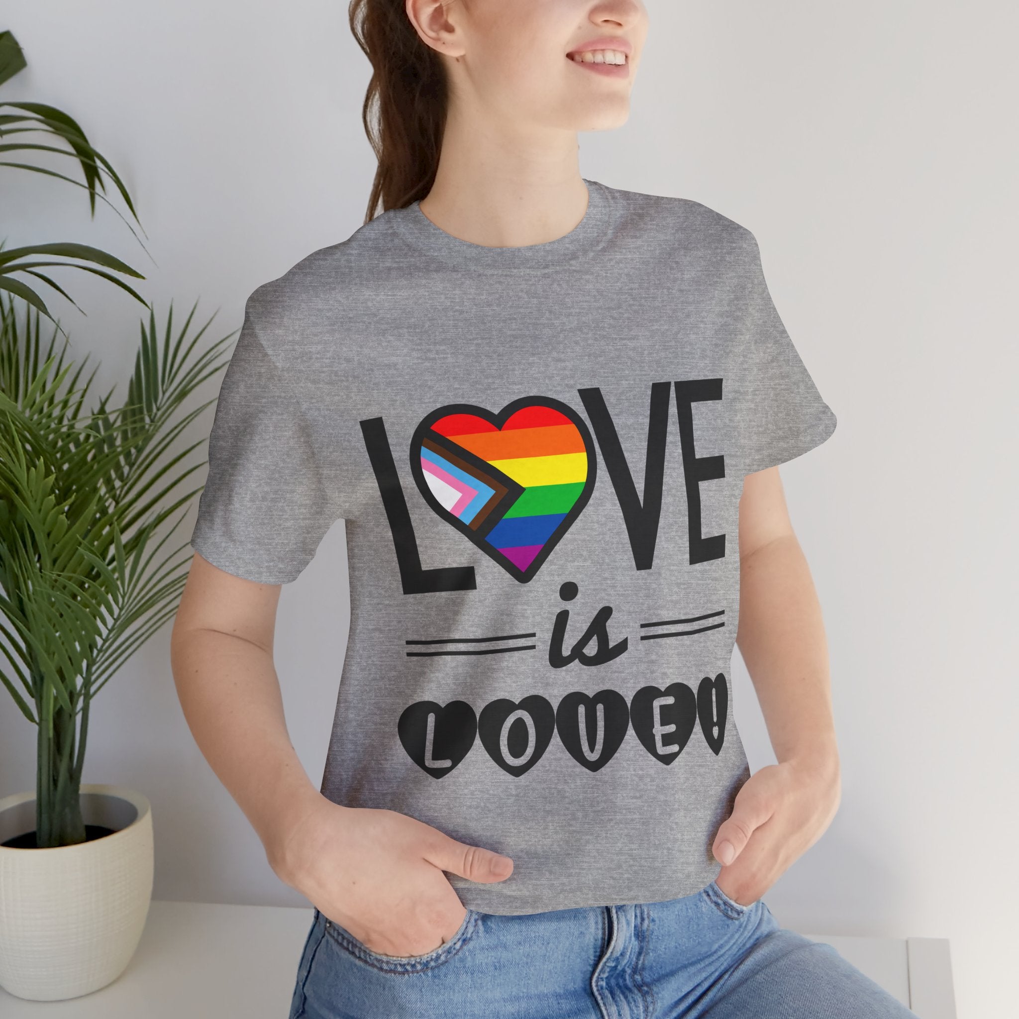Love Is Love T-Shirt — Rainbow Heart Pride Tee