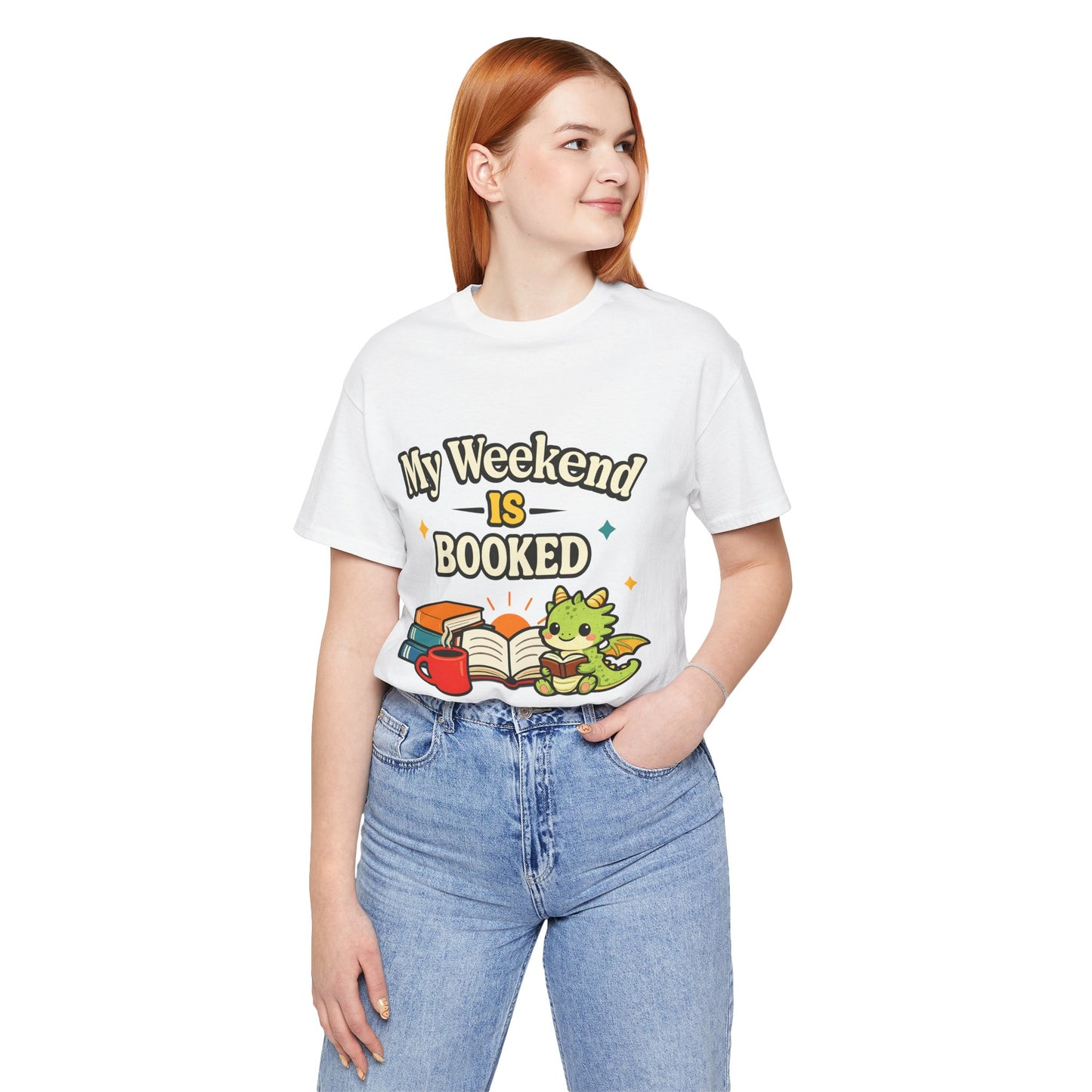 My Weekend Is Booked Cute Book Dragon Reading T-Shirt