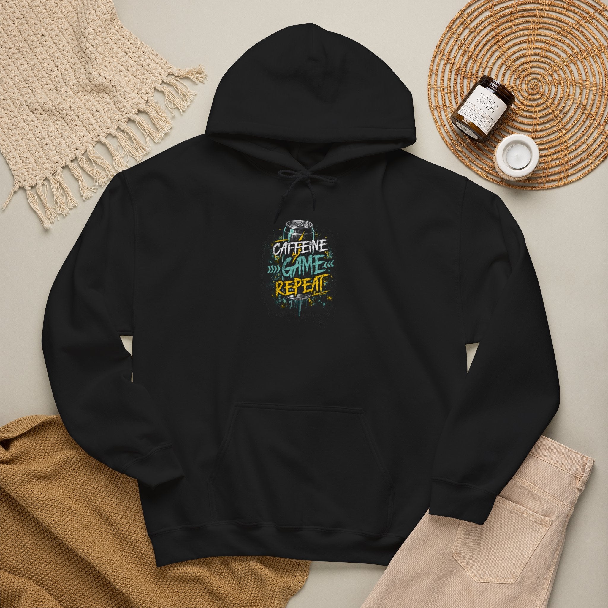 Caffeine Game Repeat | Gaming, E-Sports Hoodie