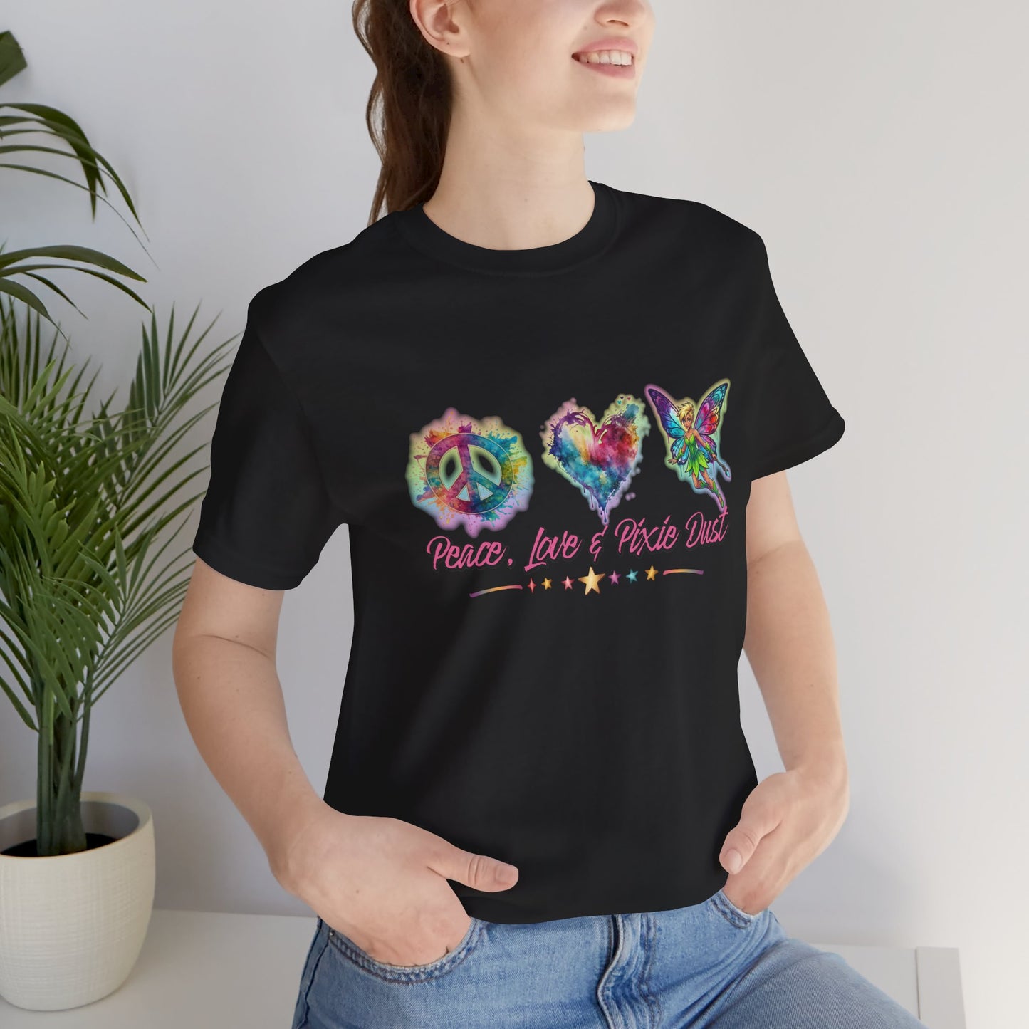 Peace, Love & Pixie Dust Watercolor Fantasy T-Shirt