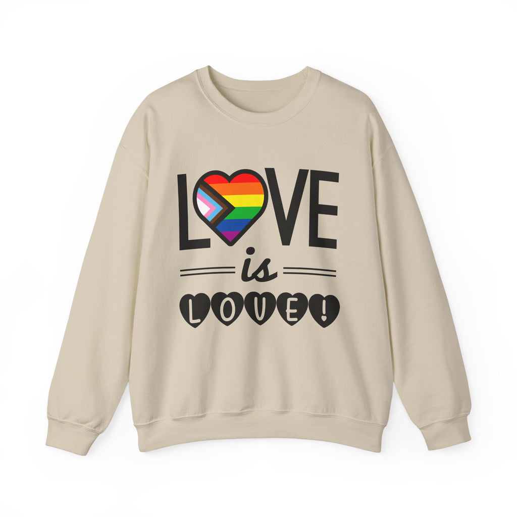 Love Is Love Sweatshirt — Rainbow Heart Pride Crewneck