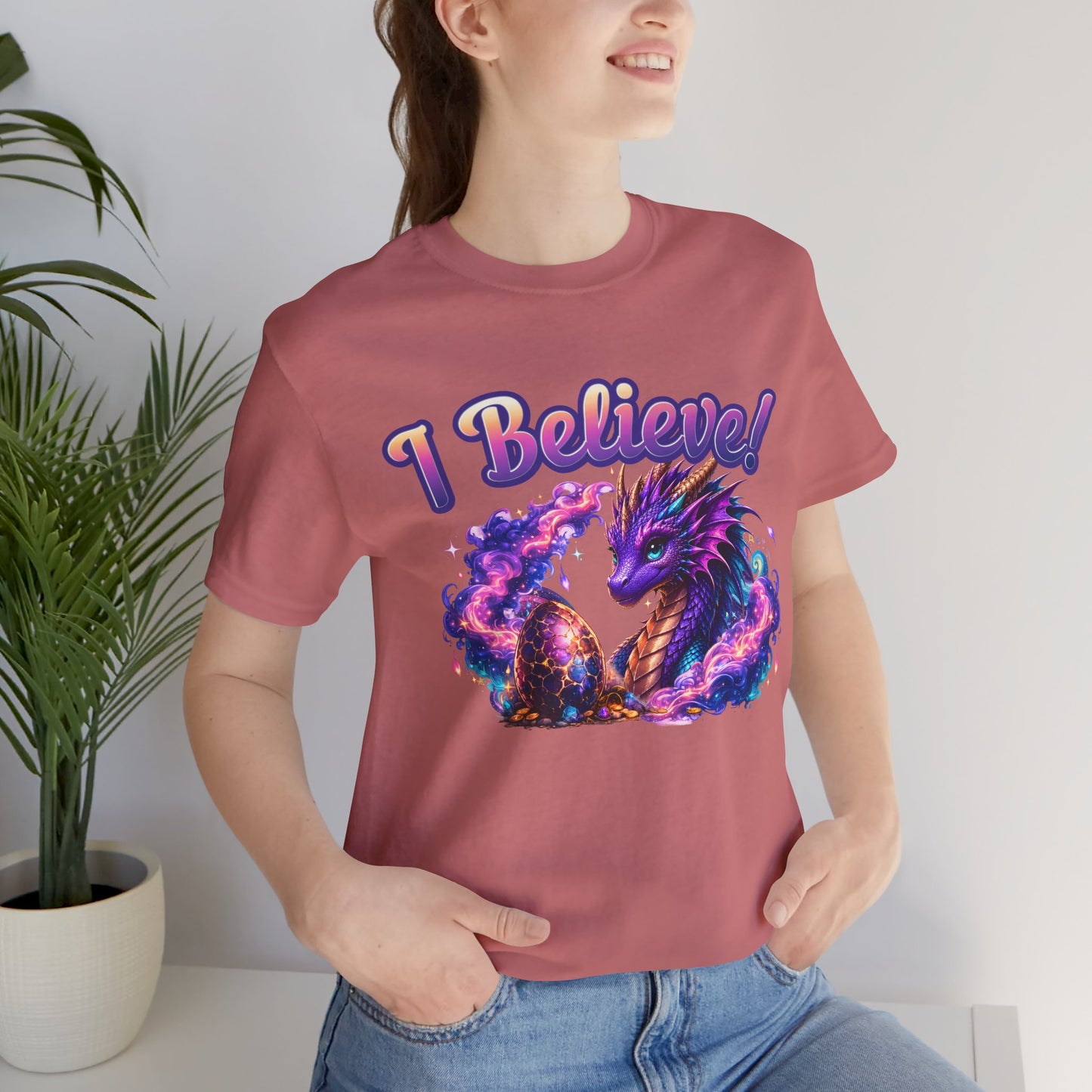 I Believe! Dragon Fantasy T-Shirt | Magical Dragon Egg Mythical Creature Graphic Tee