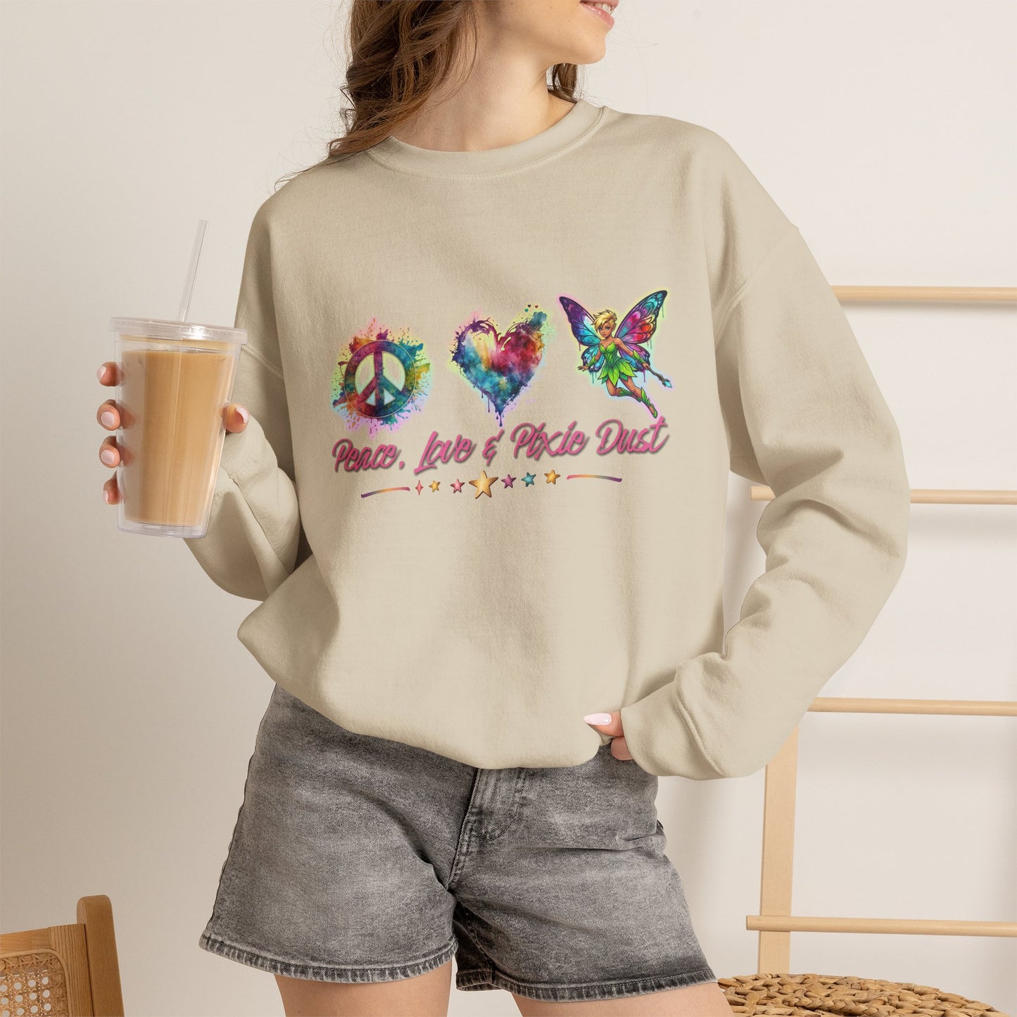 Peace, Love & Pixie Dust Fantasy Crewneck Sweatshirt