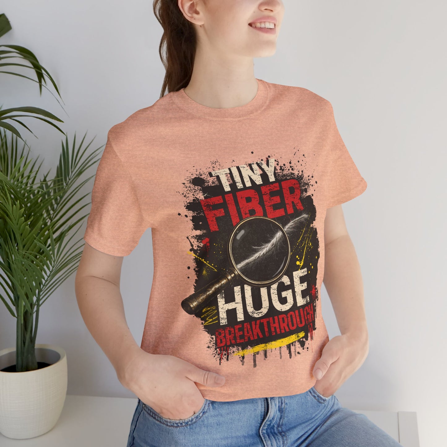 Tiny Fiber Huge Breakthrough True Crime T-Shirt | Crime Scene Investigation Tee for Detectives & Mystery Fans