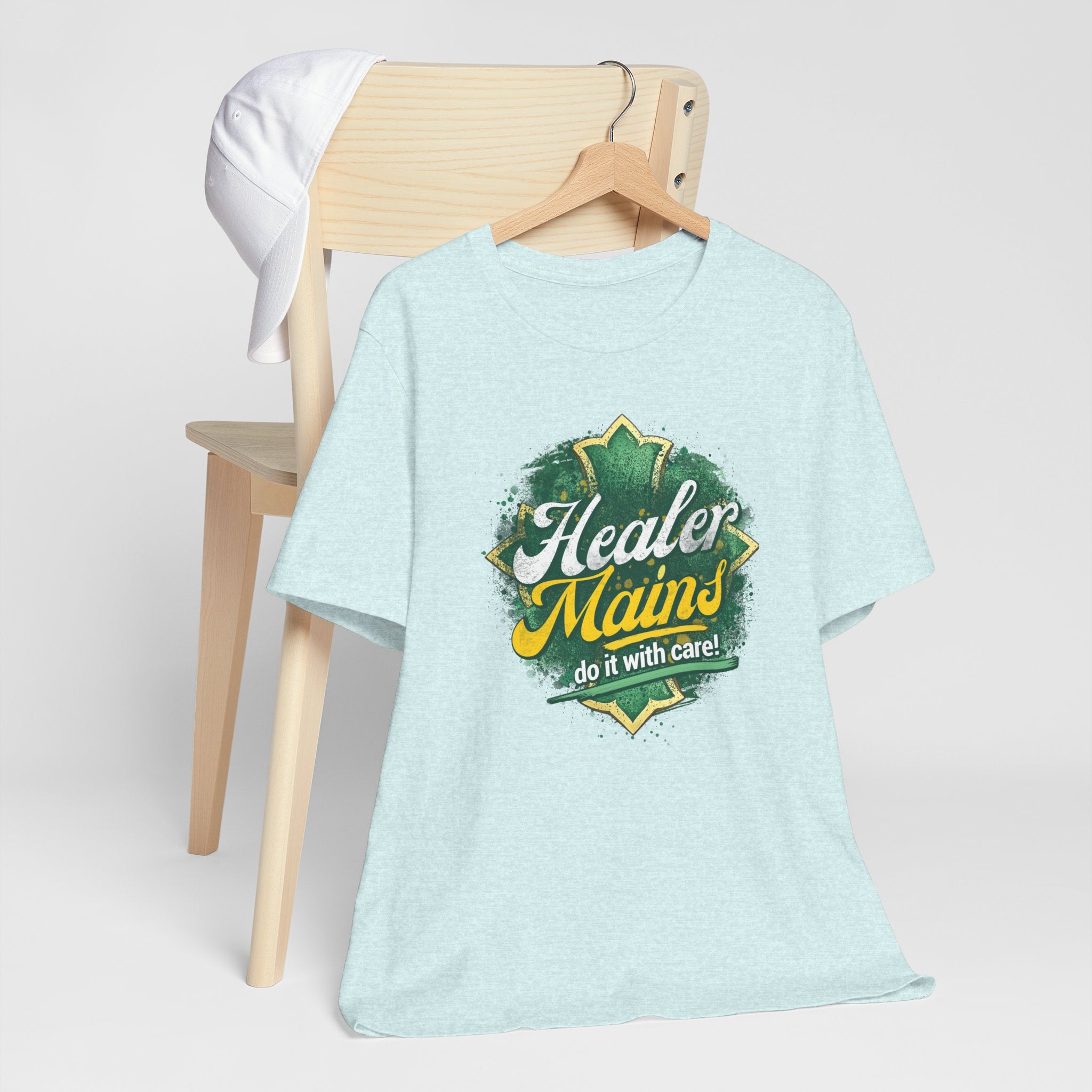 Healer Mains T-Shirt – “Do It With Care” Gamer Healer Tee