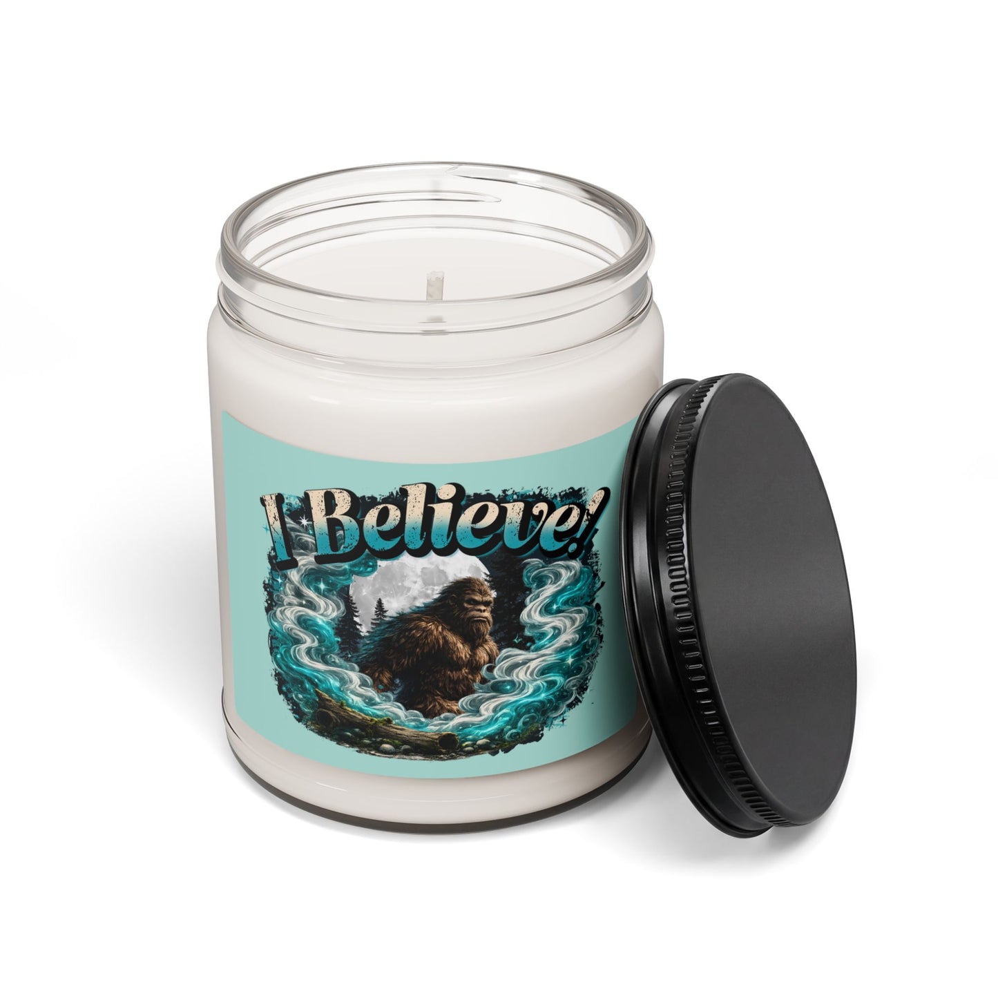 I Believe! Bigfoot Scented Soy Candle | Sasquatch Wilderness Fantasy Home Decor