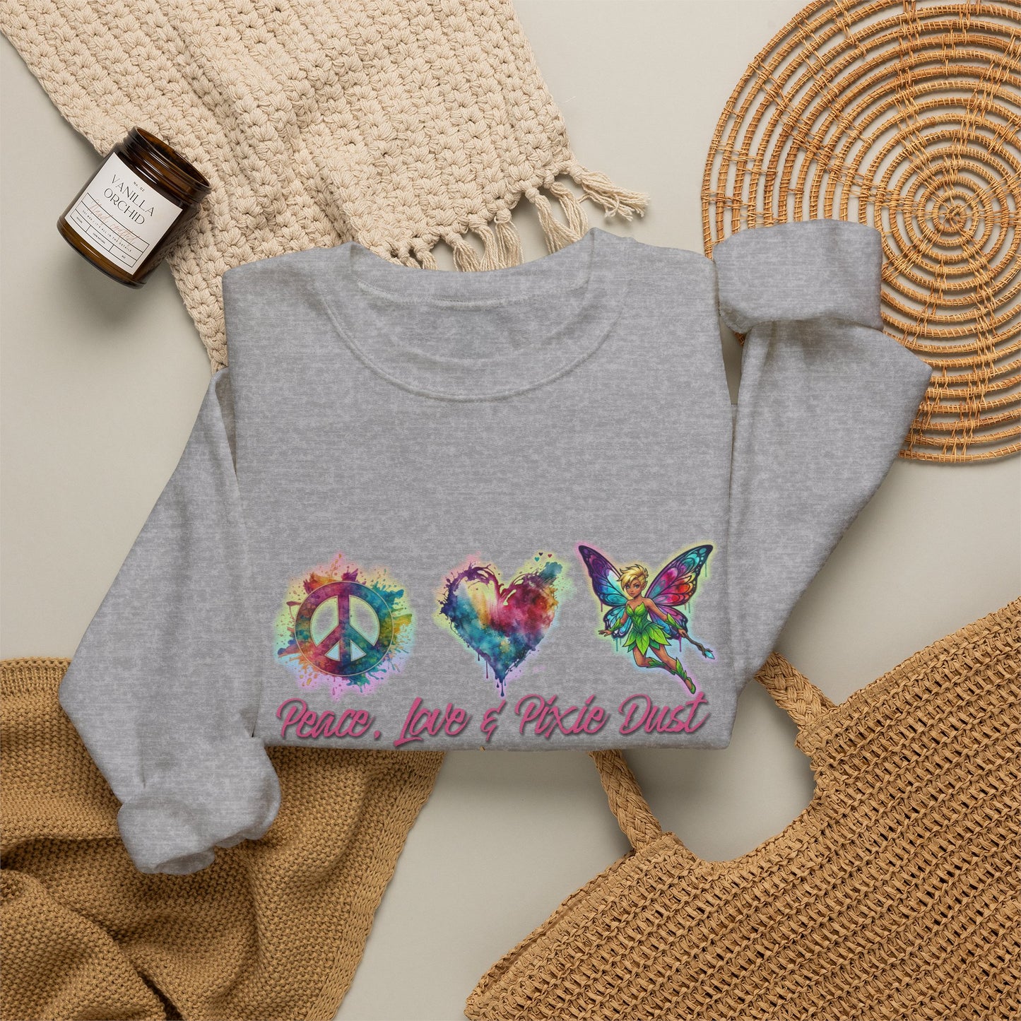 Peace, Love & Pixie Dust Fantasy Crewneck Sweatshirt
