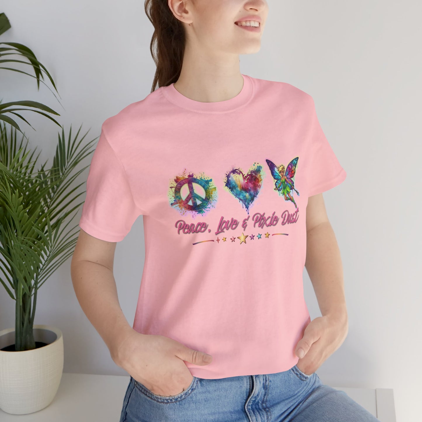 Peace, Love & Pixie Dust Watercolor Fantasy T-Shirt
