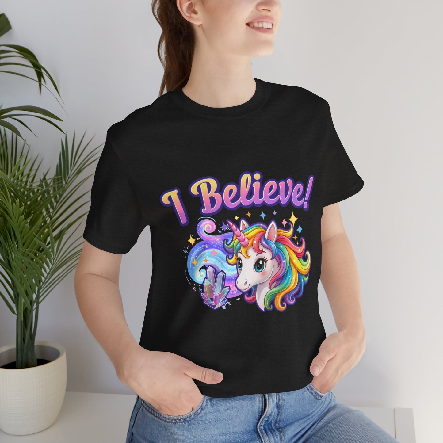 I Believe... Unicorn | Fantasy T-Shirt | Magical Rainbow Mythical Creature Graphic Tee