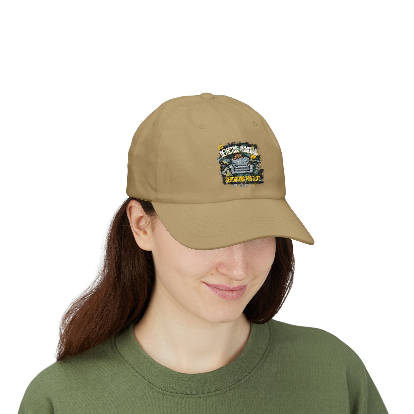 Detective Armchair Reporting for Duty Funny True Crime Dad Cap