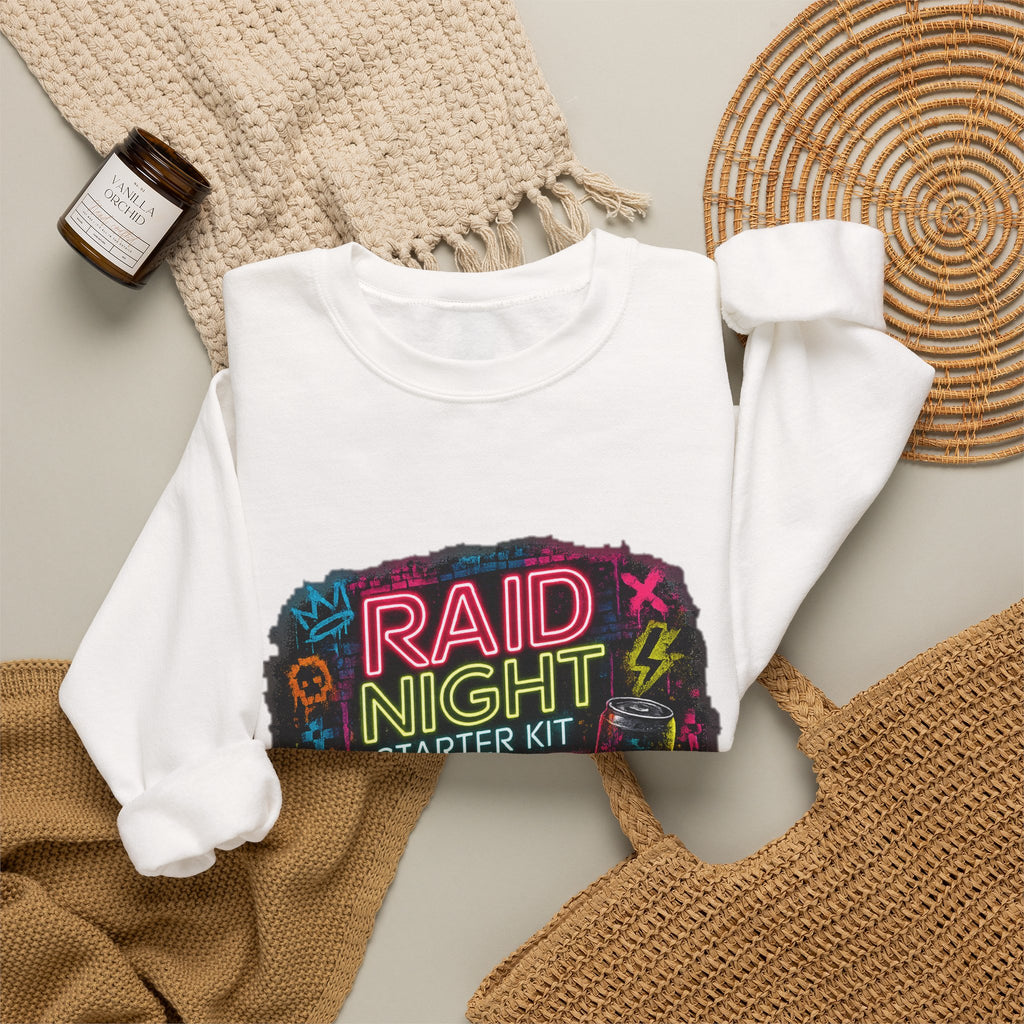 Raid Night Starter Kit | Retro Neon Gamer Sweatshirt
