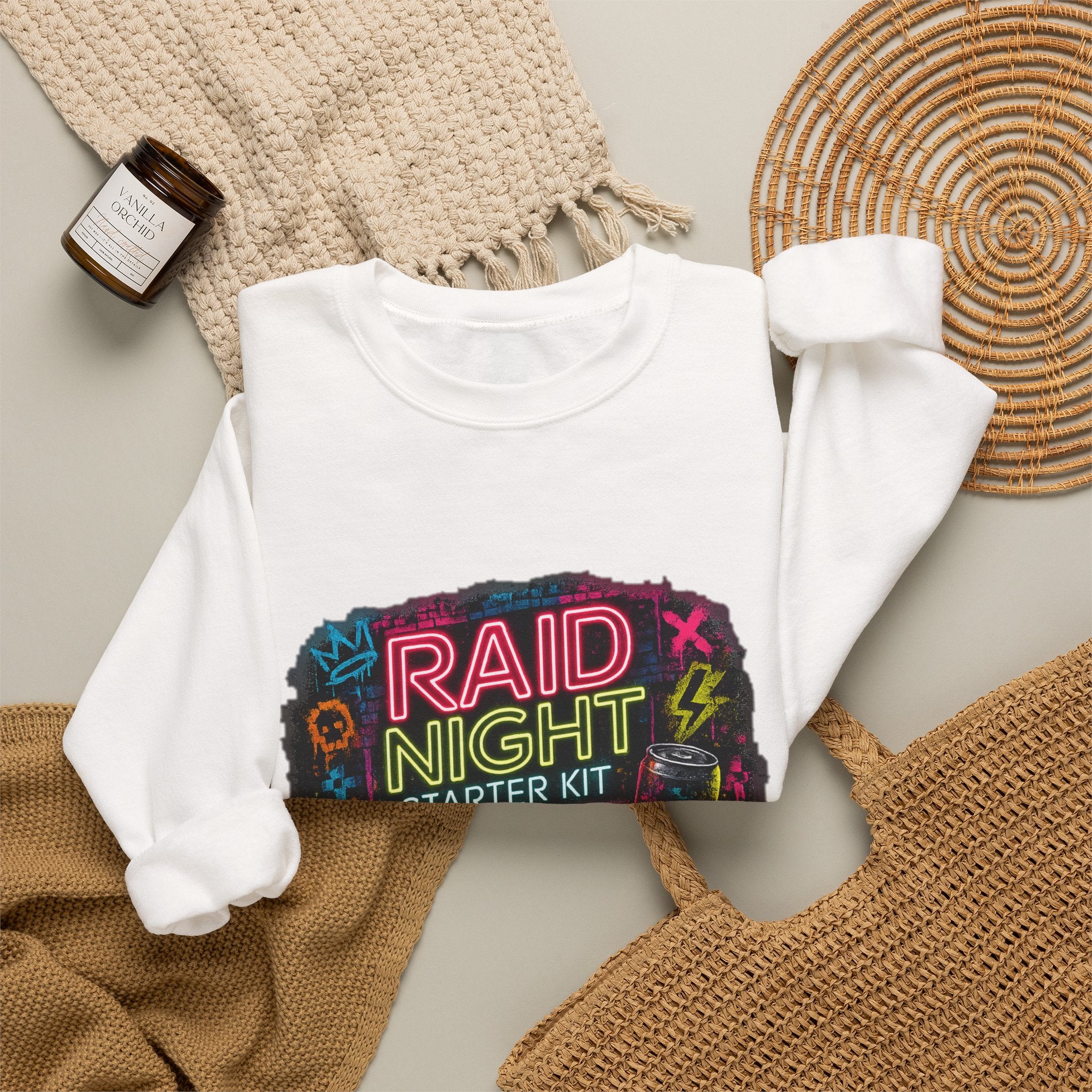 Raid Night Starter Kit | Retro Neon Gamer Sweatshirt