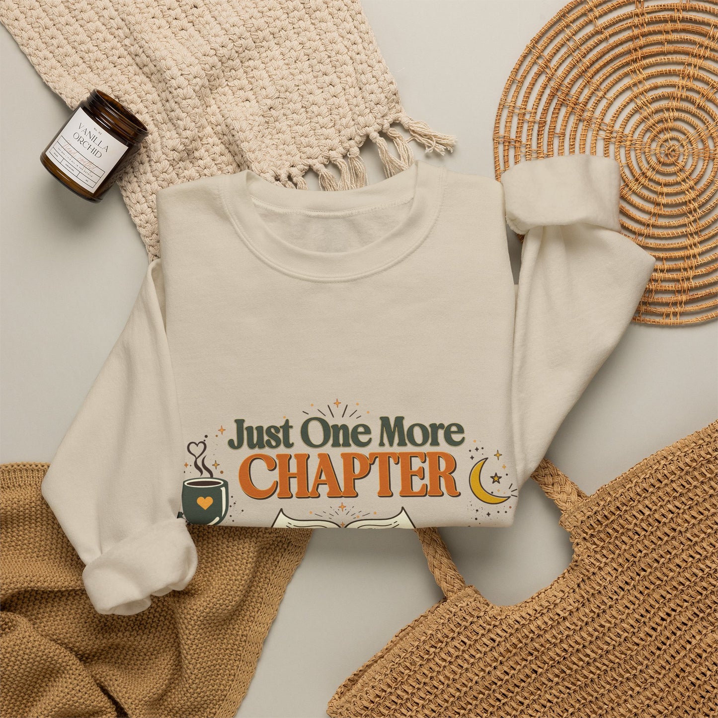 Just One More Chapter | Vintage Book Lover Crewneck Sweatshirt