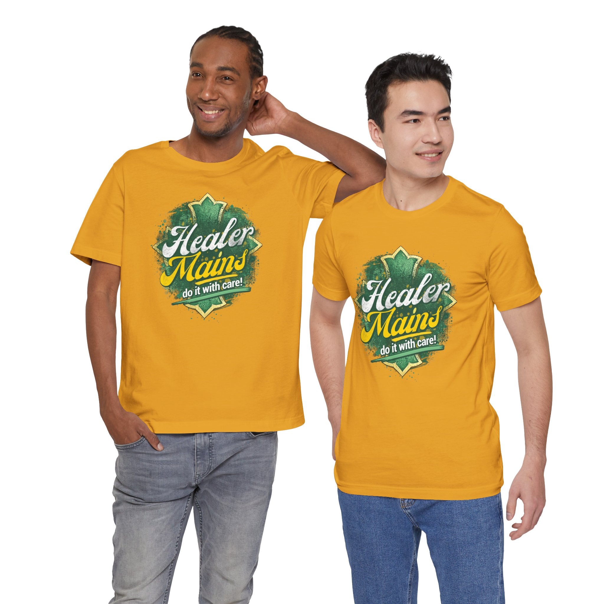 Healer Mains T-Shirt – “Do It With Care” Gamer Healer Tee