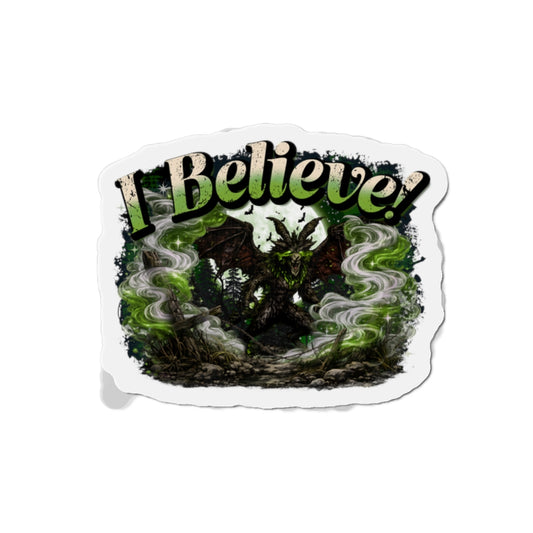 I Believe Jersey Devil Pine Barrens Cryptid Die-Cut Magnet