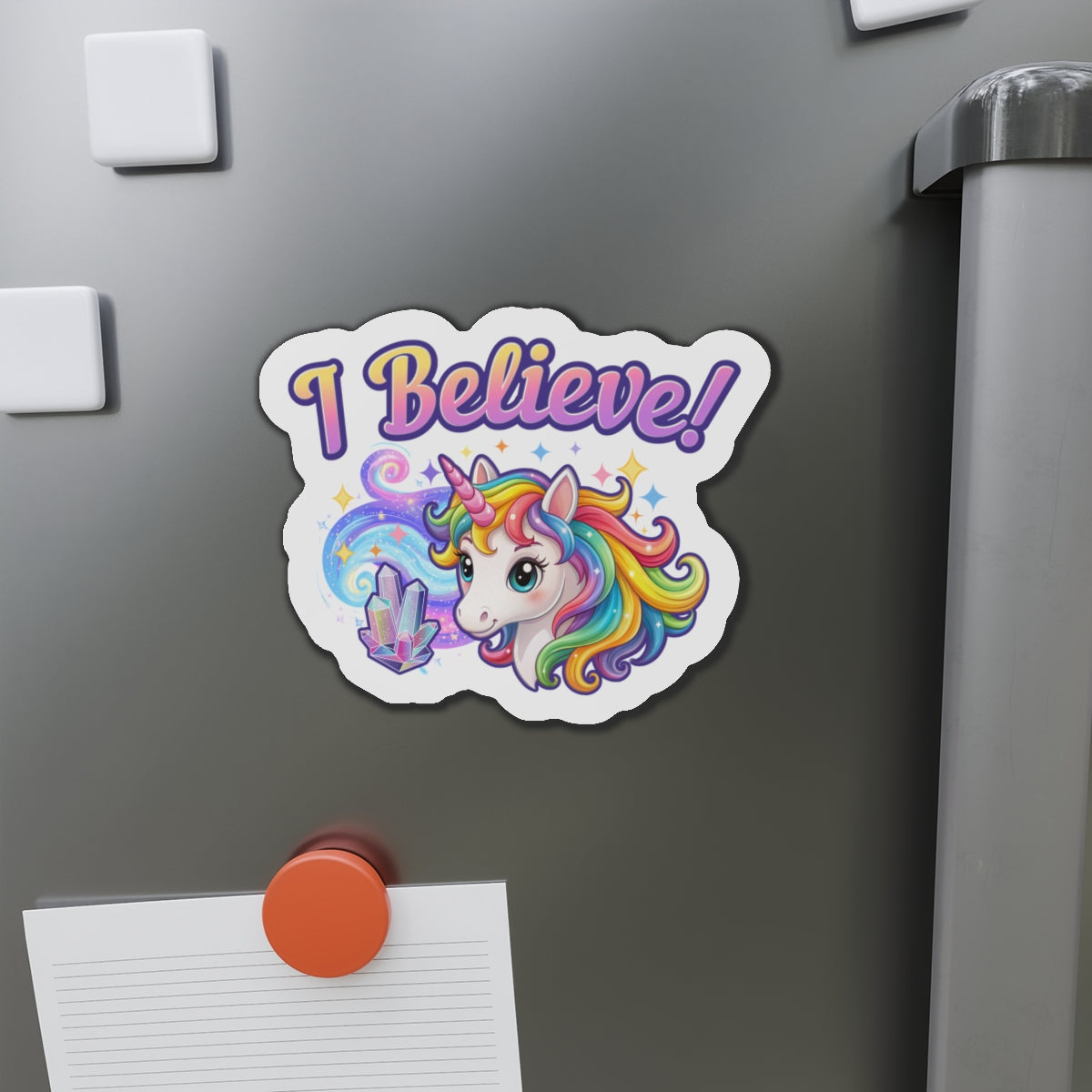 I Believe Unicorn Fantasy Die-Cut Magnet