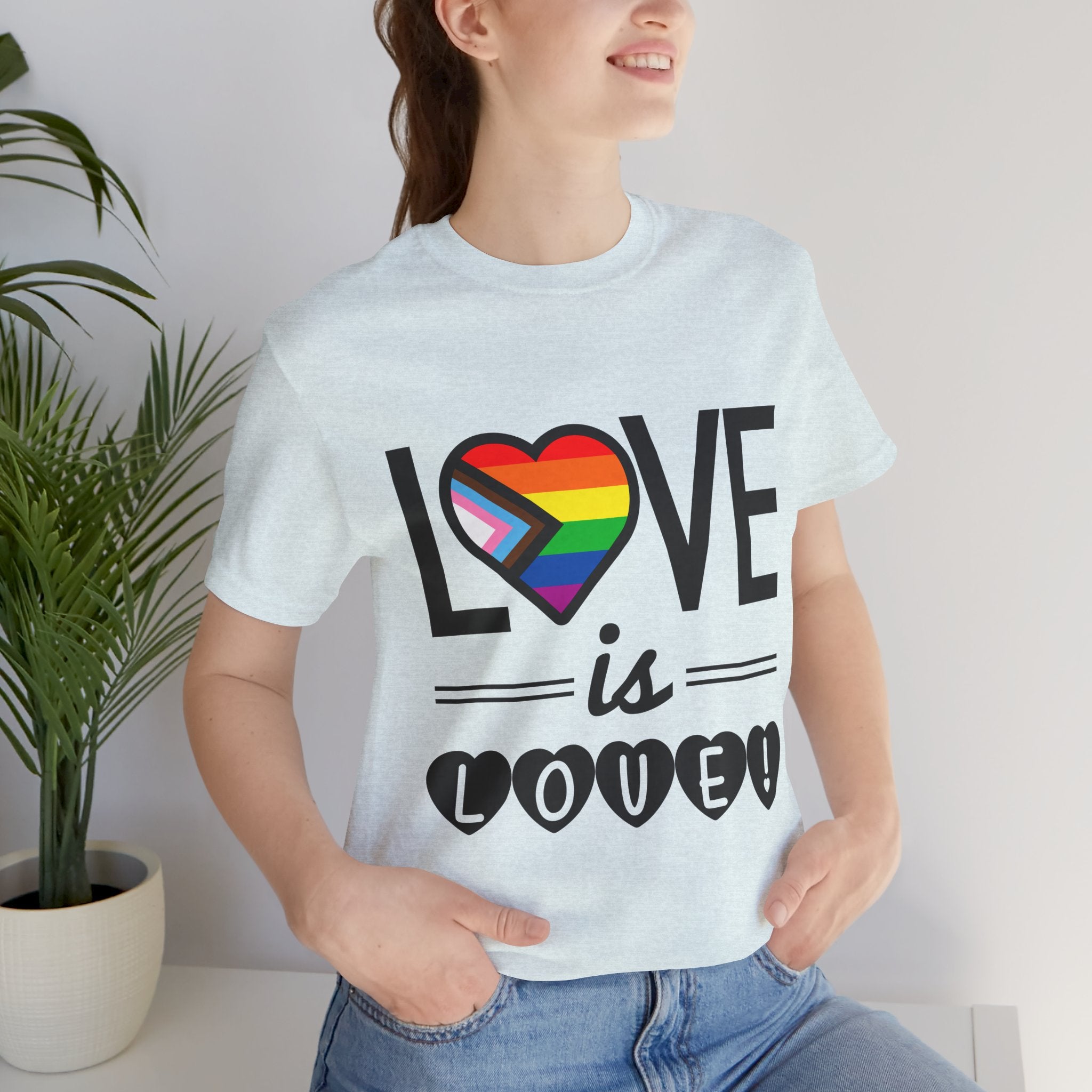 Love Is Love T-Shirt — Rainbow Heart Pride Tee