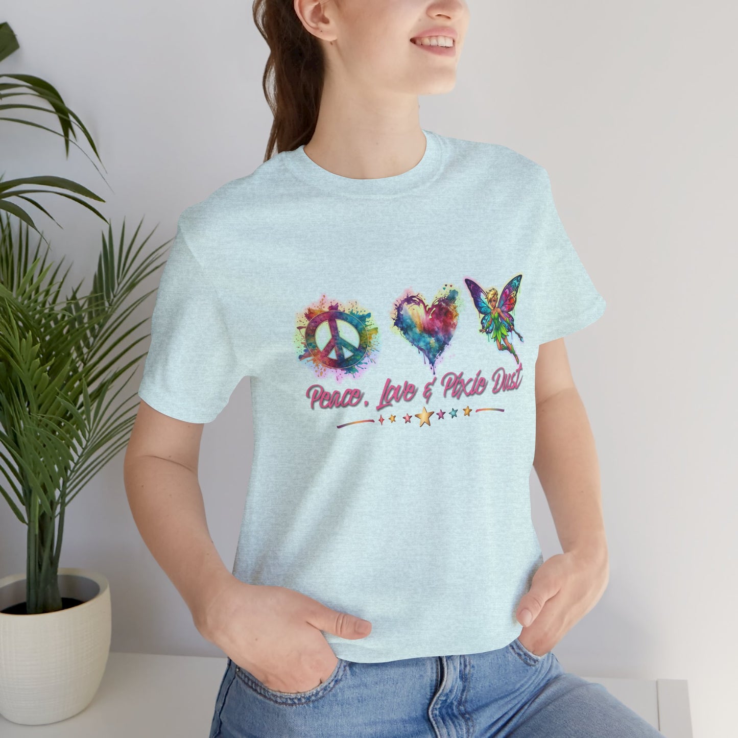 Peace, Love & Pixie Dust Watercolor Fantasy T-Shirt