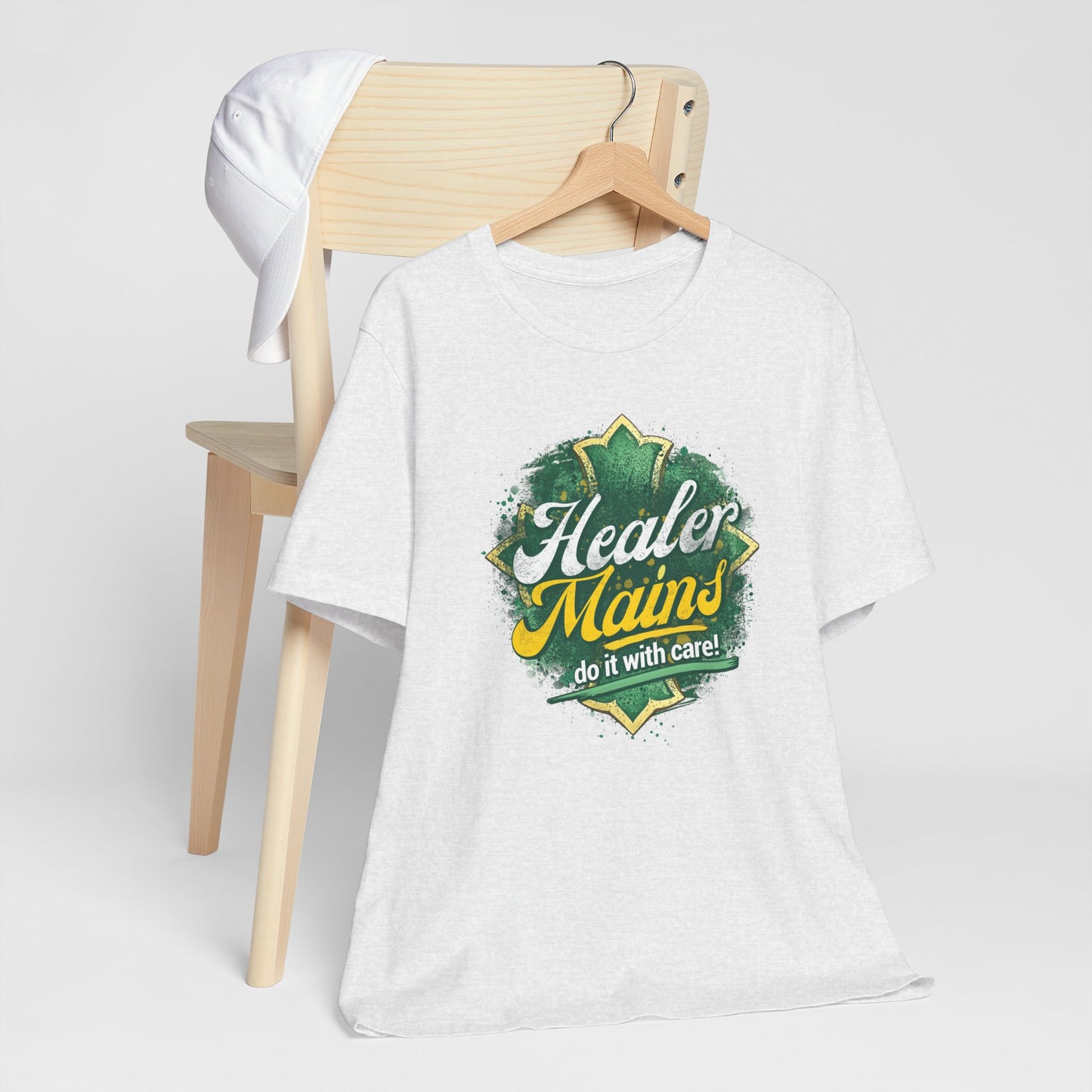 Healer Mains T-Shirt – “Do It With Care” Gamer Healer Tee