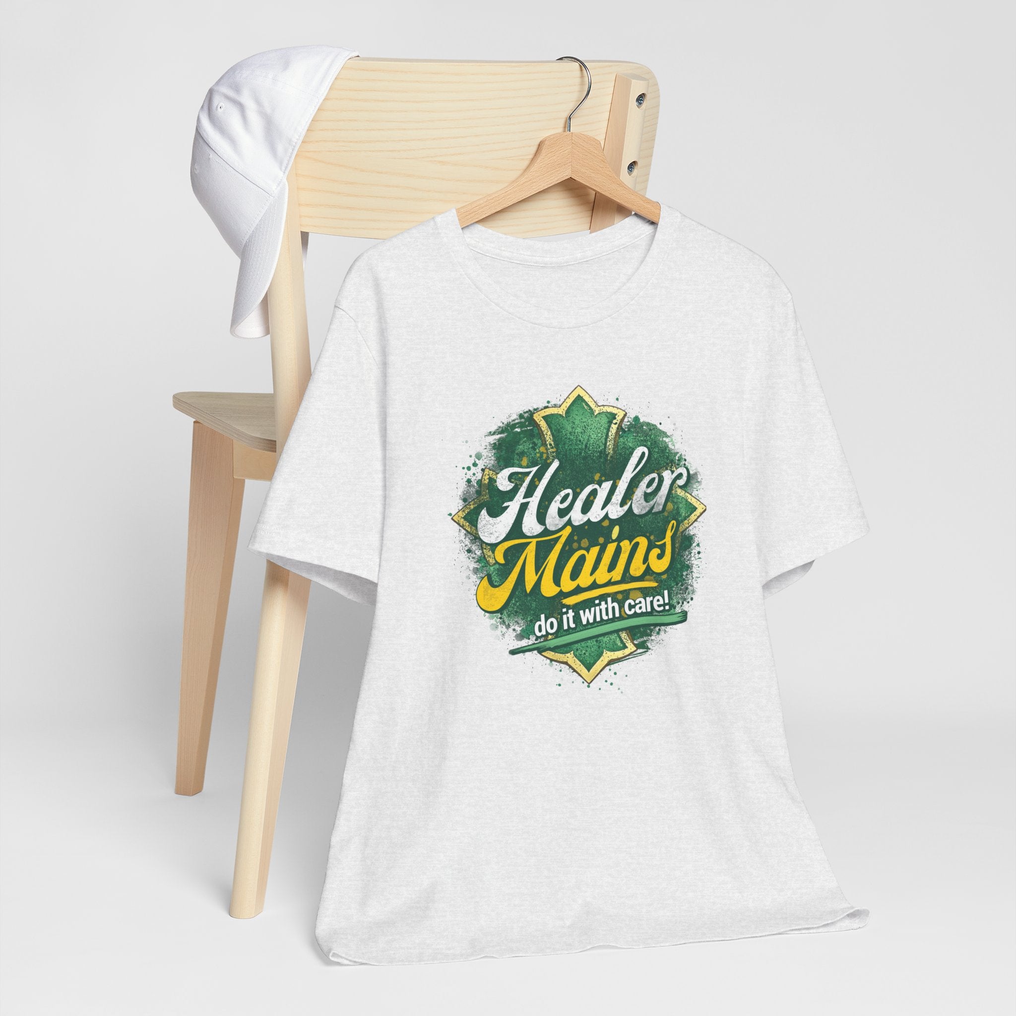 Healer Mains T-Shirt – “Do It With Care” Gamer Healer Tee