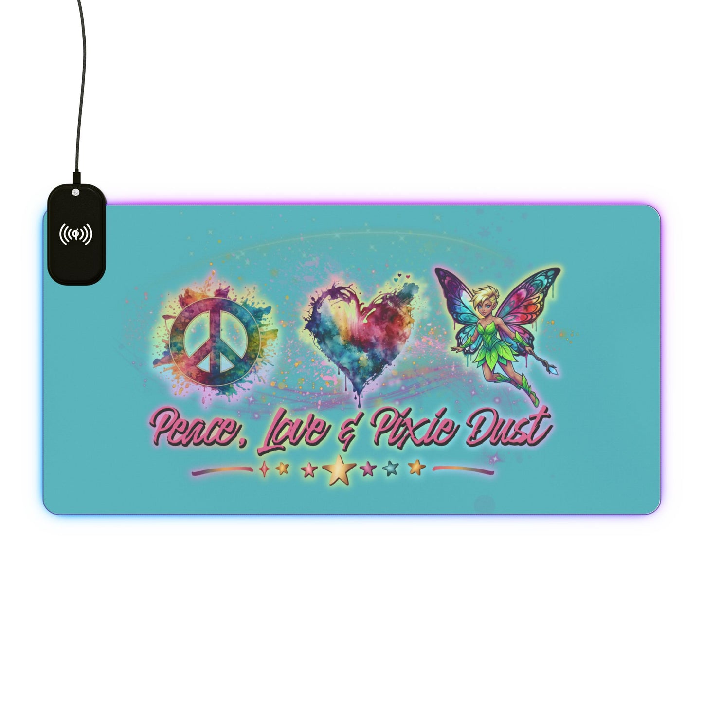 Peace, Love & Pixie Dust XL Fantasy Gaming Mouse Pad