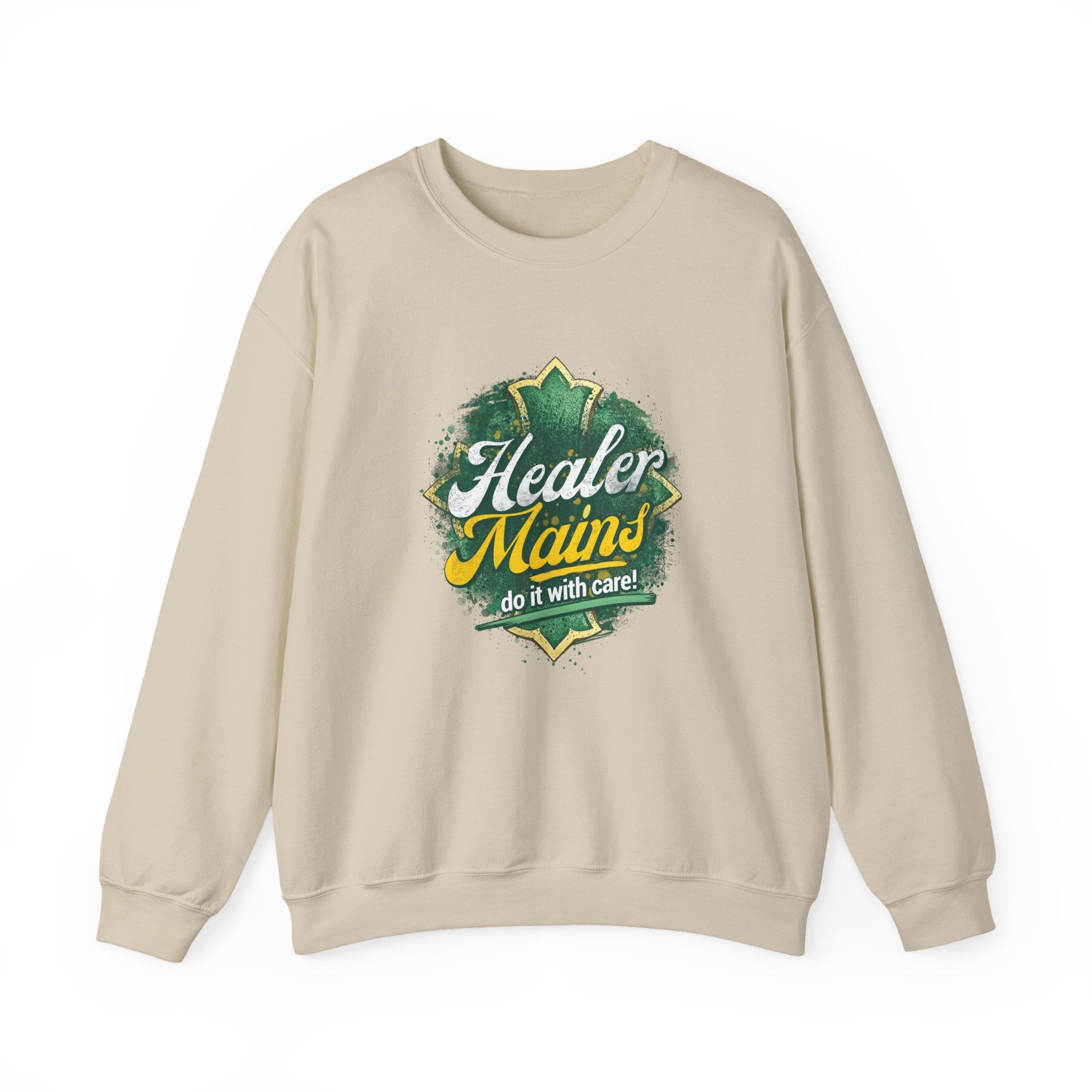 Healer Mains Crewneck Sweatshirt — Gamer RPG Healing Support Tee