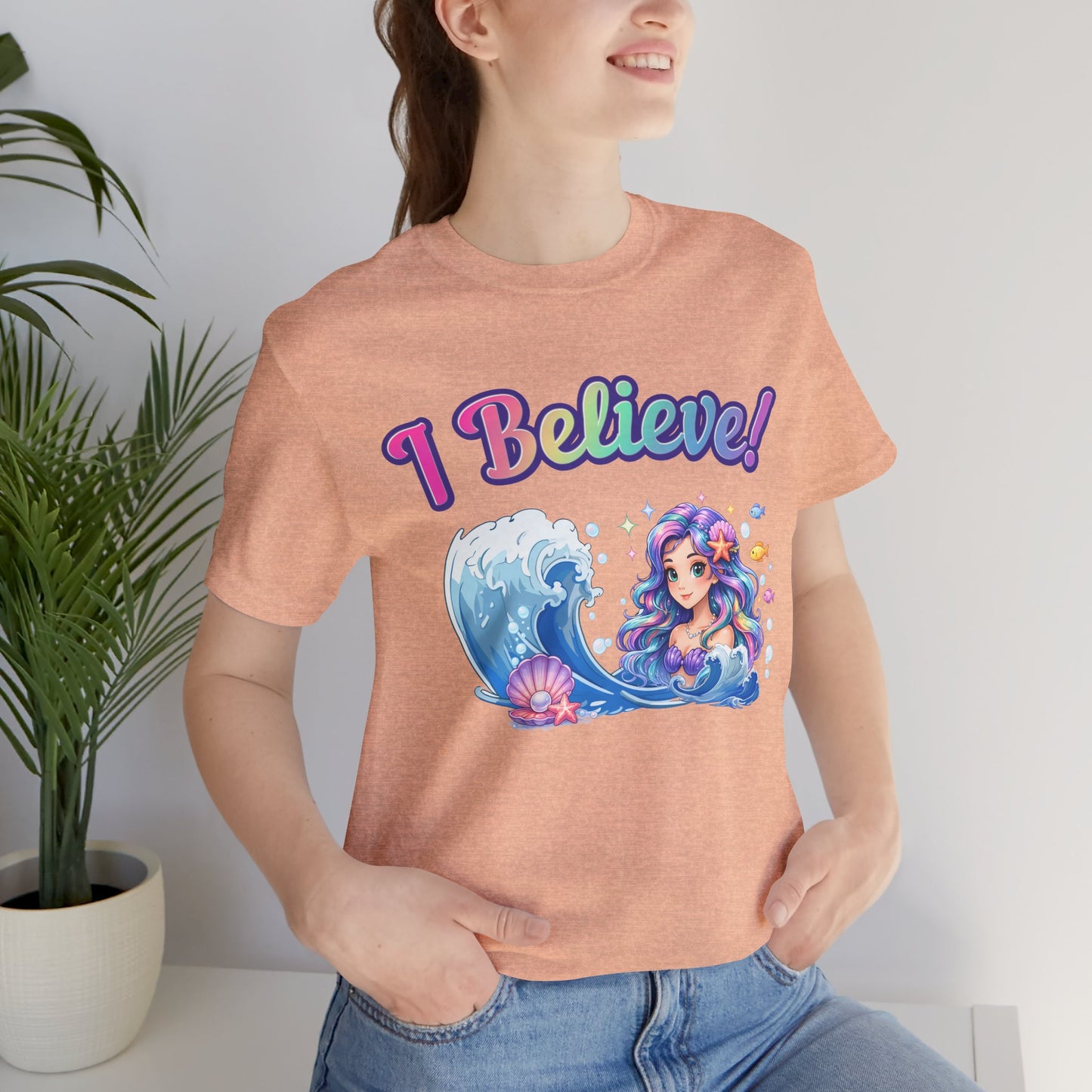 I Believe! Mermaid Fantasy T-Shirt | Magical Ocean Mythical Creature Graphic Tee