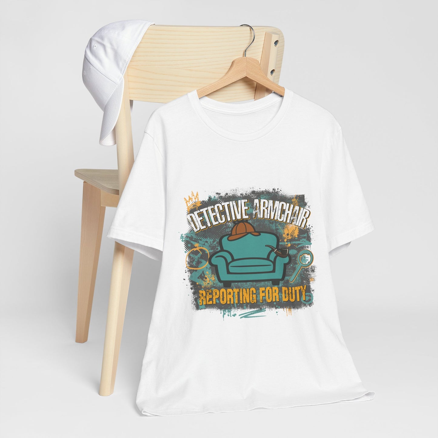 Detective Armchair Reporting for Duty Funny True Crime Graphic T-Shirt