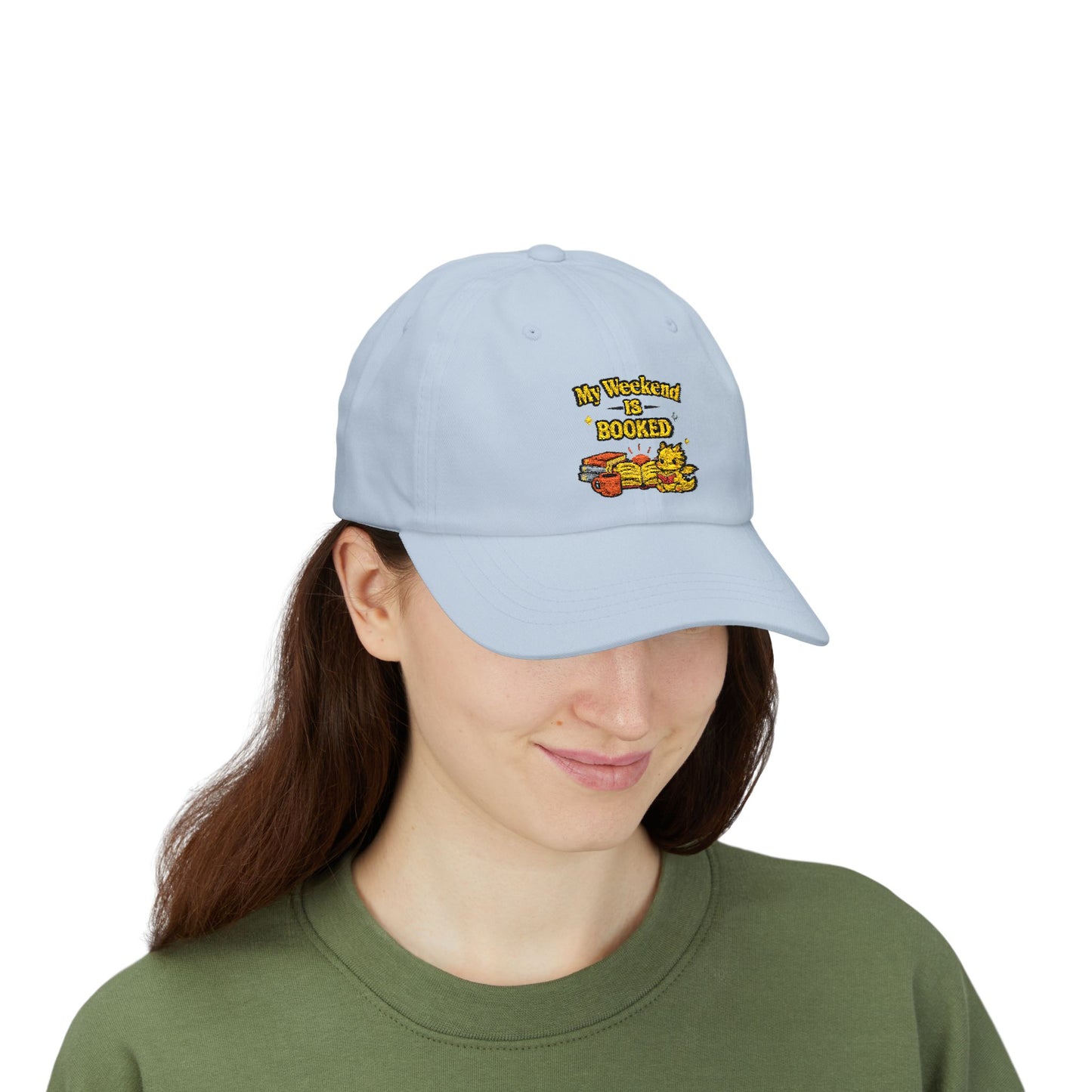 My Weekend Is Booked | Cute Book Dragon Embroidered Dad Cap