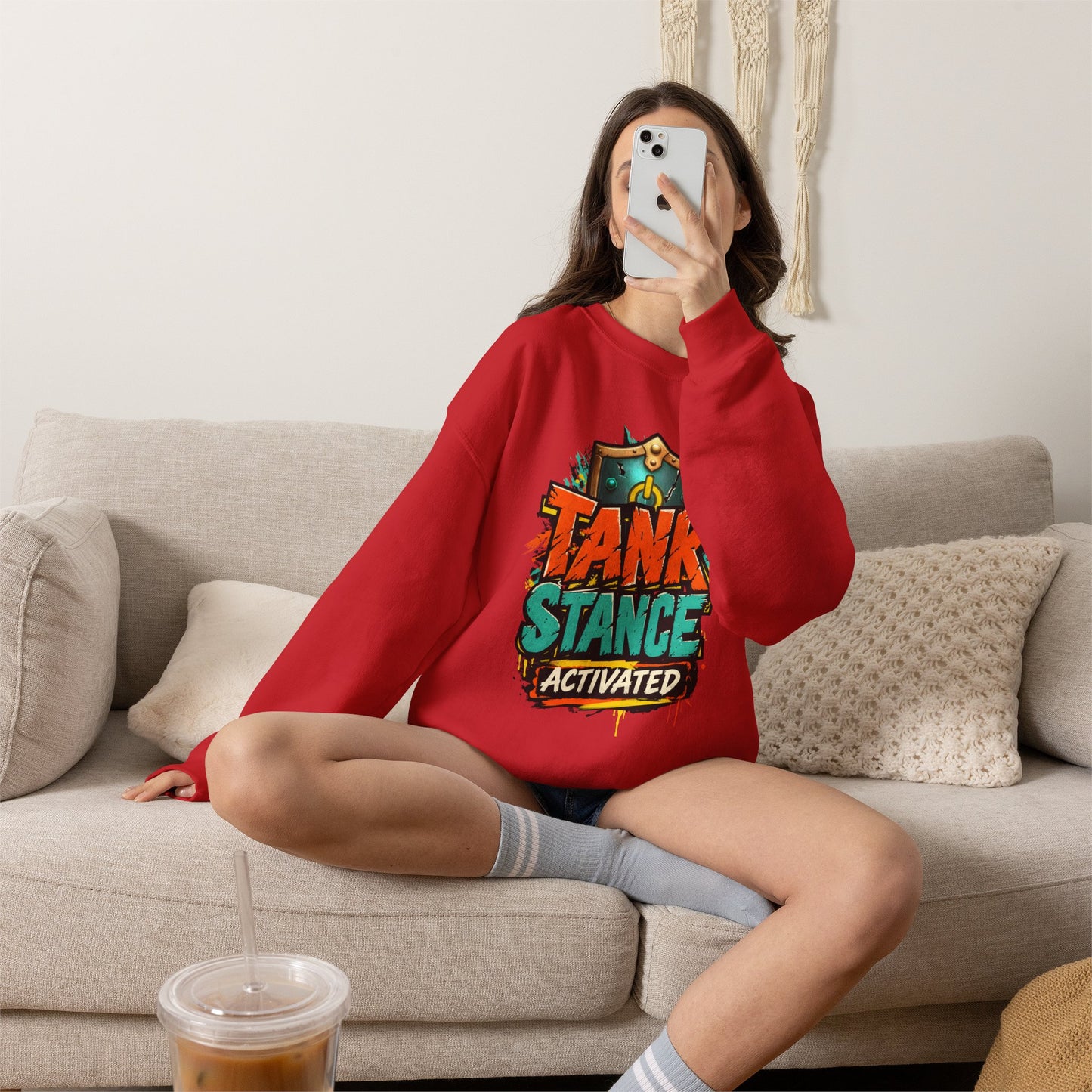 Tank Stance Activated Gamer Crewneck – Neon Graffiti Tank Main Sweatshirt