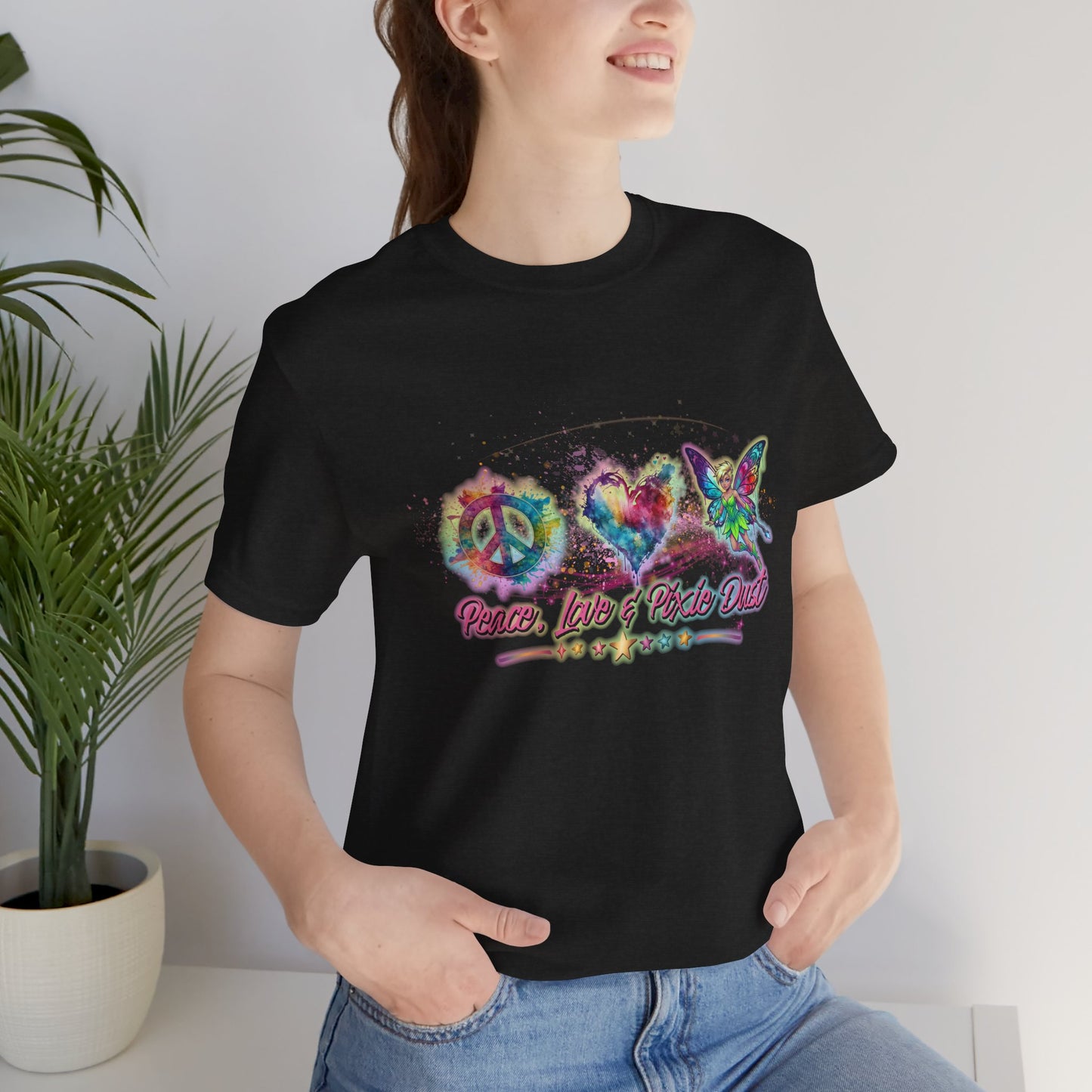 Peace, Love & Pixie Dust Watercolor Fantasy T-Shirt