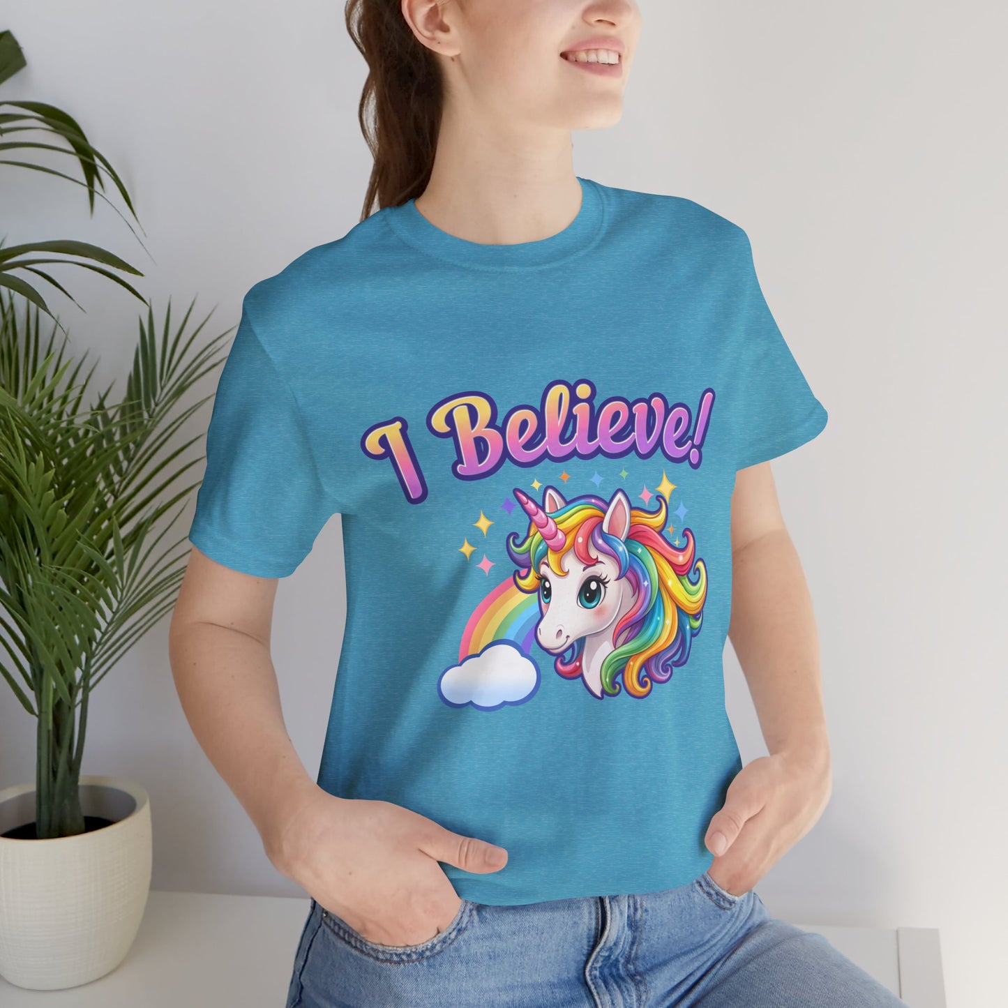 I Believe! Unicorn Fantasy T-Shirt | Magical Rainbow Mythical Creature Graphic Tee