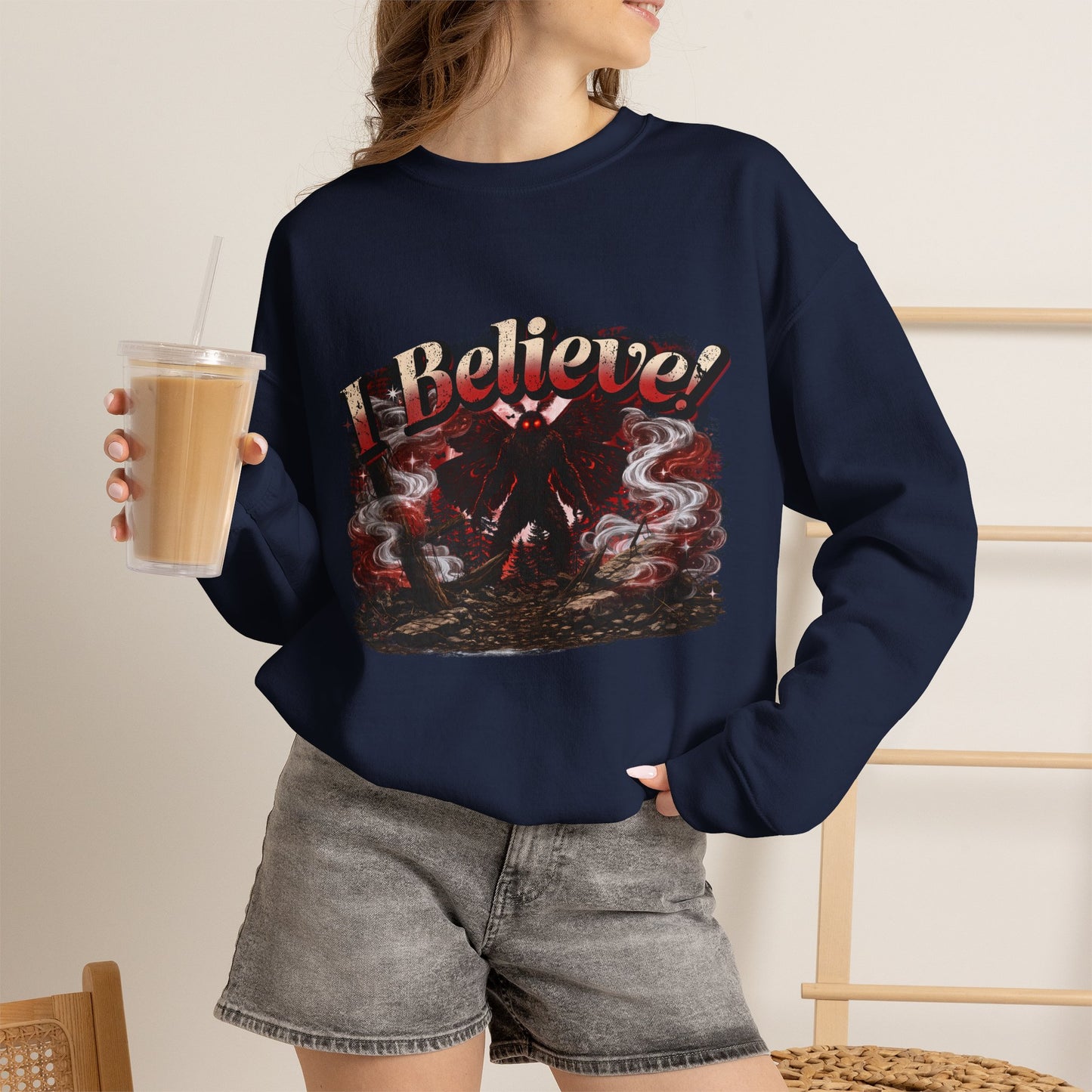 I Believe... Mothman Crewneck Sweatshirt