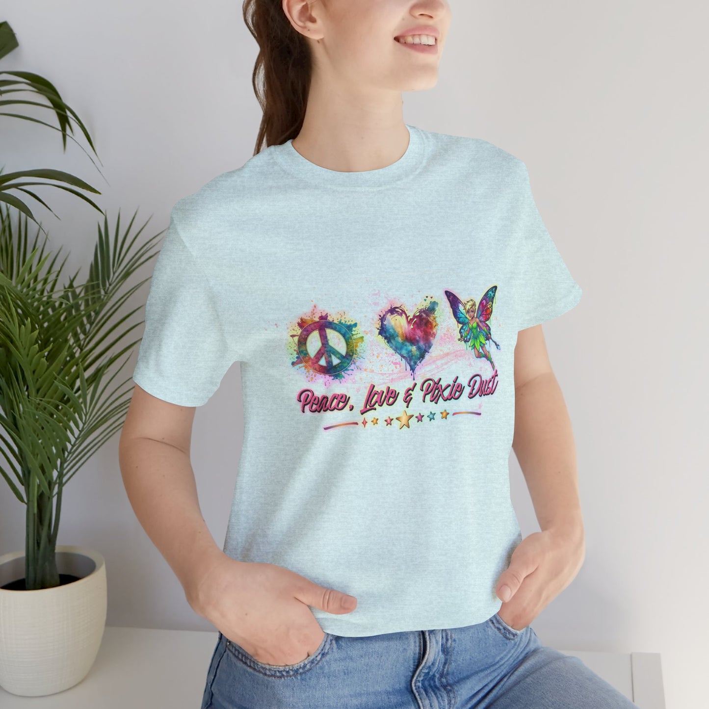 Peace, Love & Pixie Dust Watercolor Fantasy T-Shirt