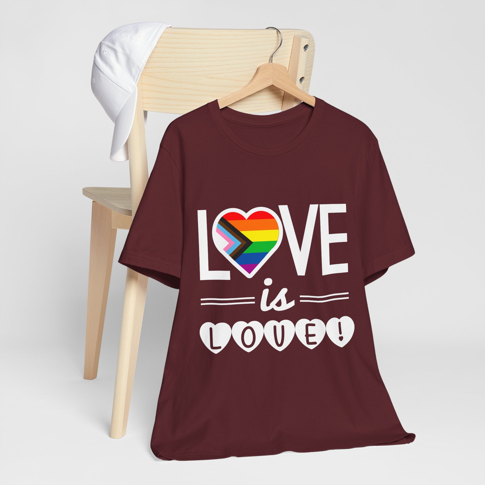 Love Is Love T-Shirt — Rainbow Heart Pride Tee