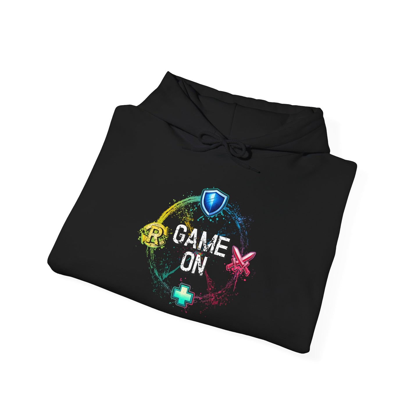 Tank DPS Heal Repeat Hoodie | MMO RPG Gamer Hoodie | Neon Graffiti Gaming Sweatshirt