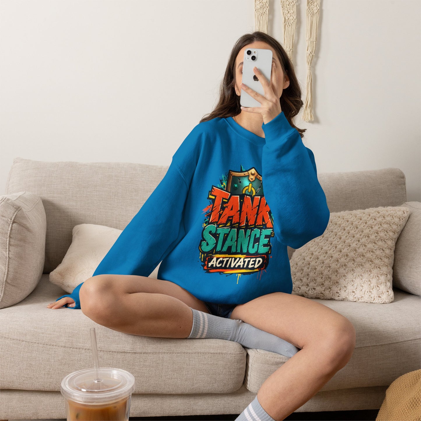 Tank Stance Activated Gamer Crewneck – Neon Graffiti Tank Main Sweatshirt