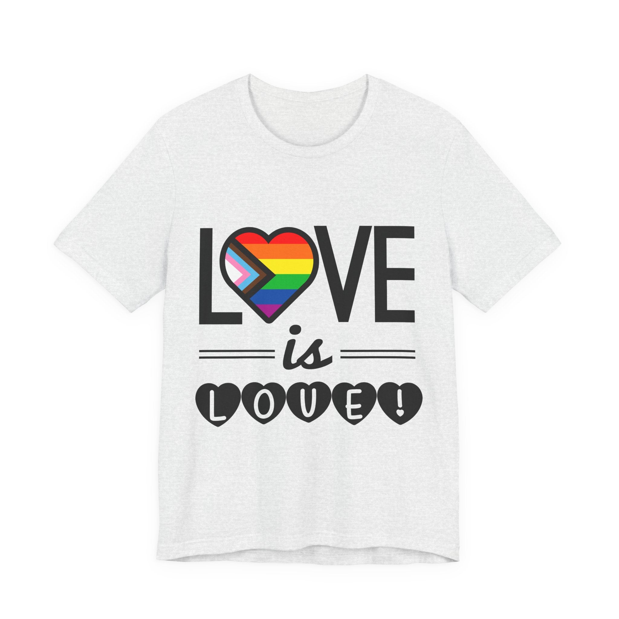 Love Is Love T-Shirt — Rainbow Heart Pride Tee