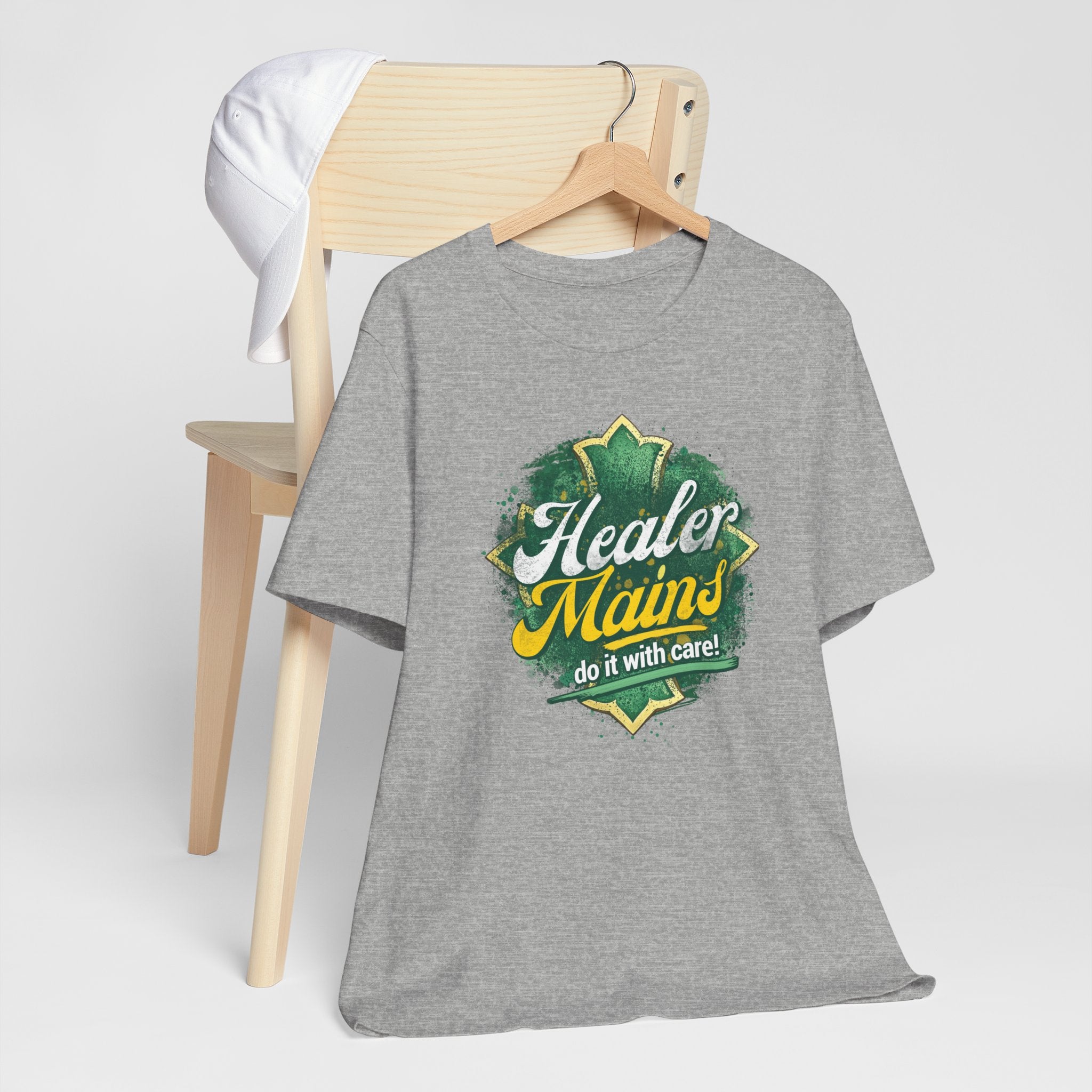 Healer Mains T-Shirt – “Do It With Care” Gamer Healer Tee