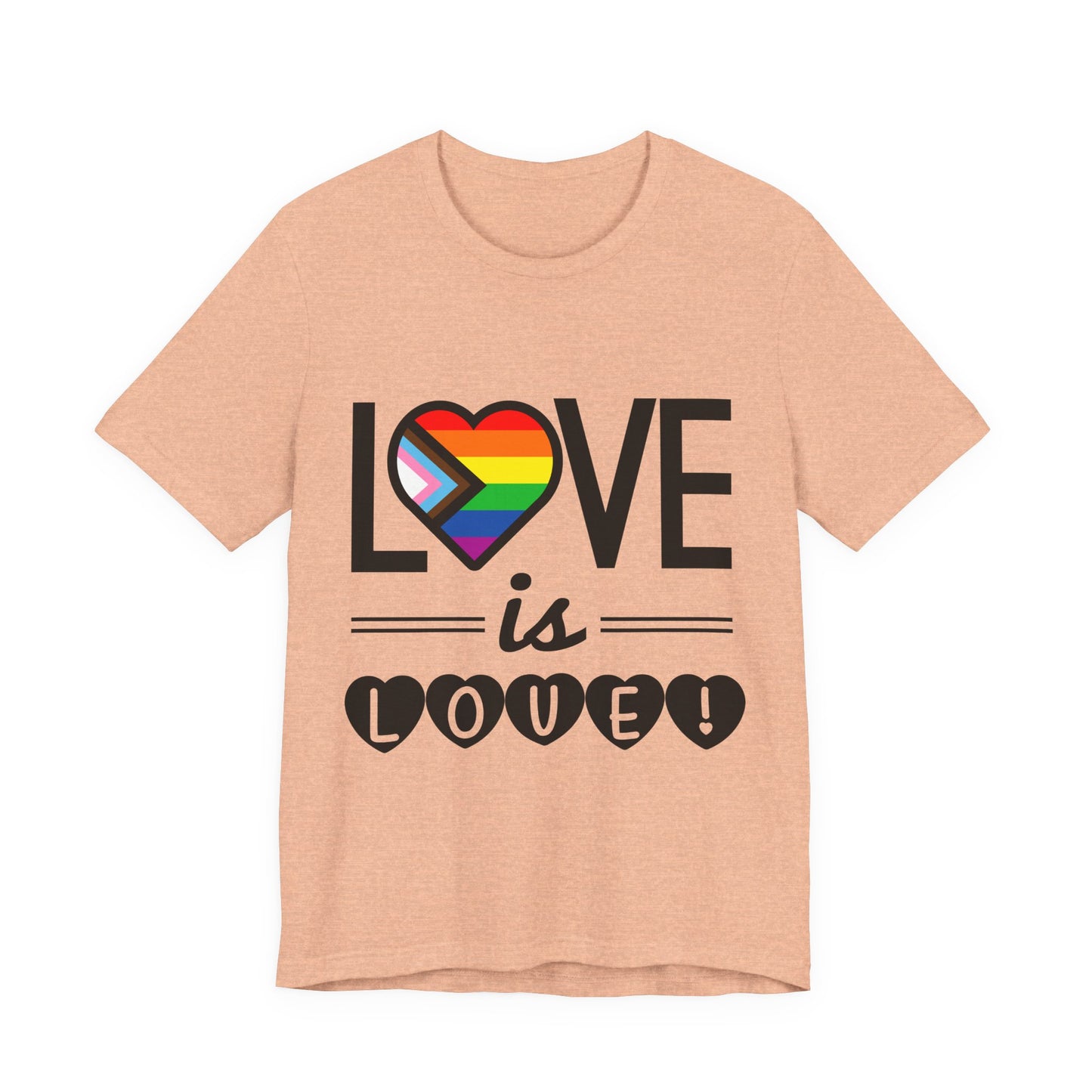 Love Is Love T-Shirt — Rainbow Heart Pride Tee