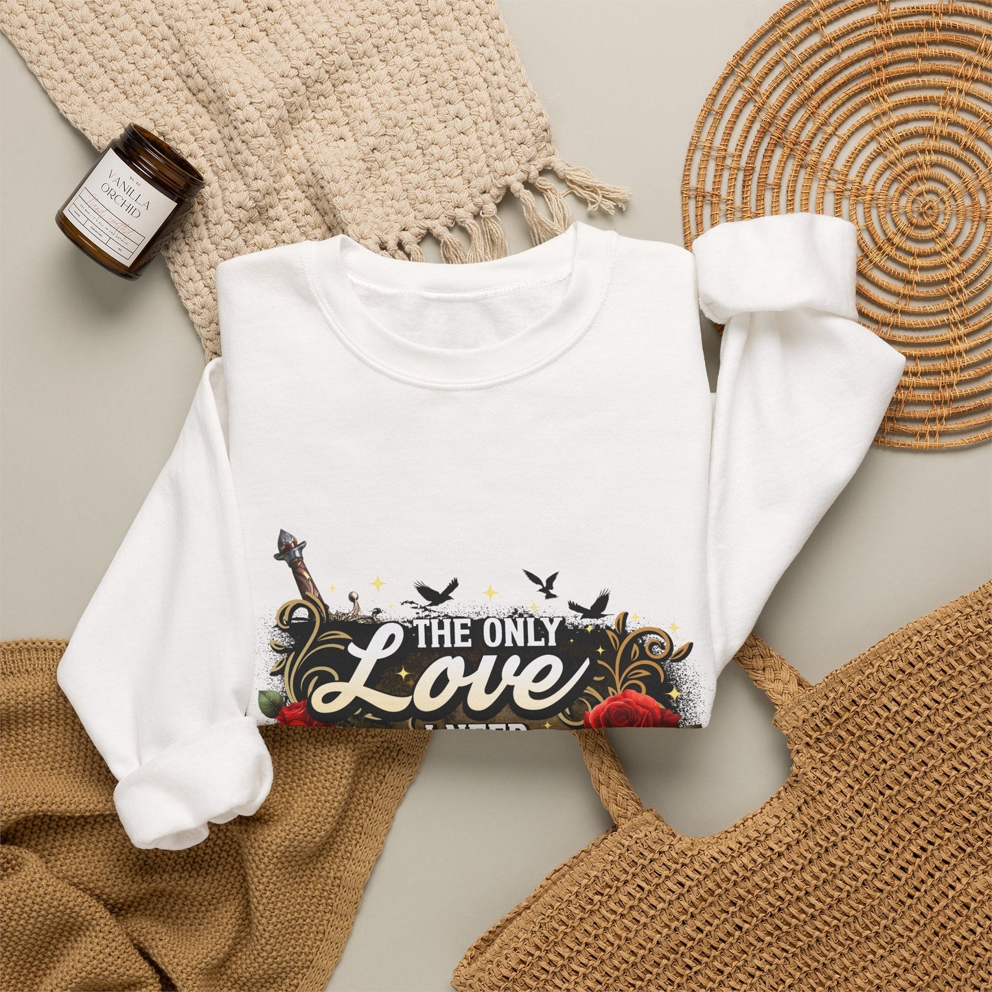 The Only Love I Need Is in a Book Crewneck Sweatshirt | BookTok Romantasy Pullover