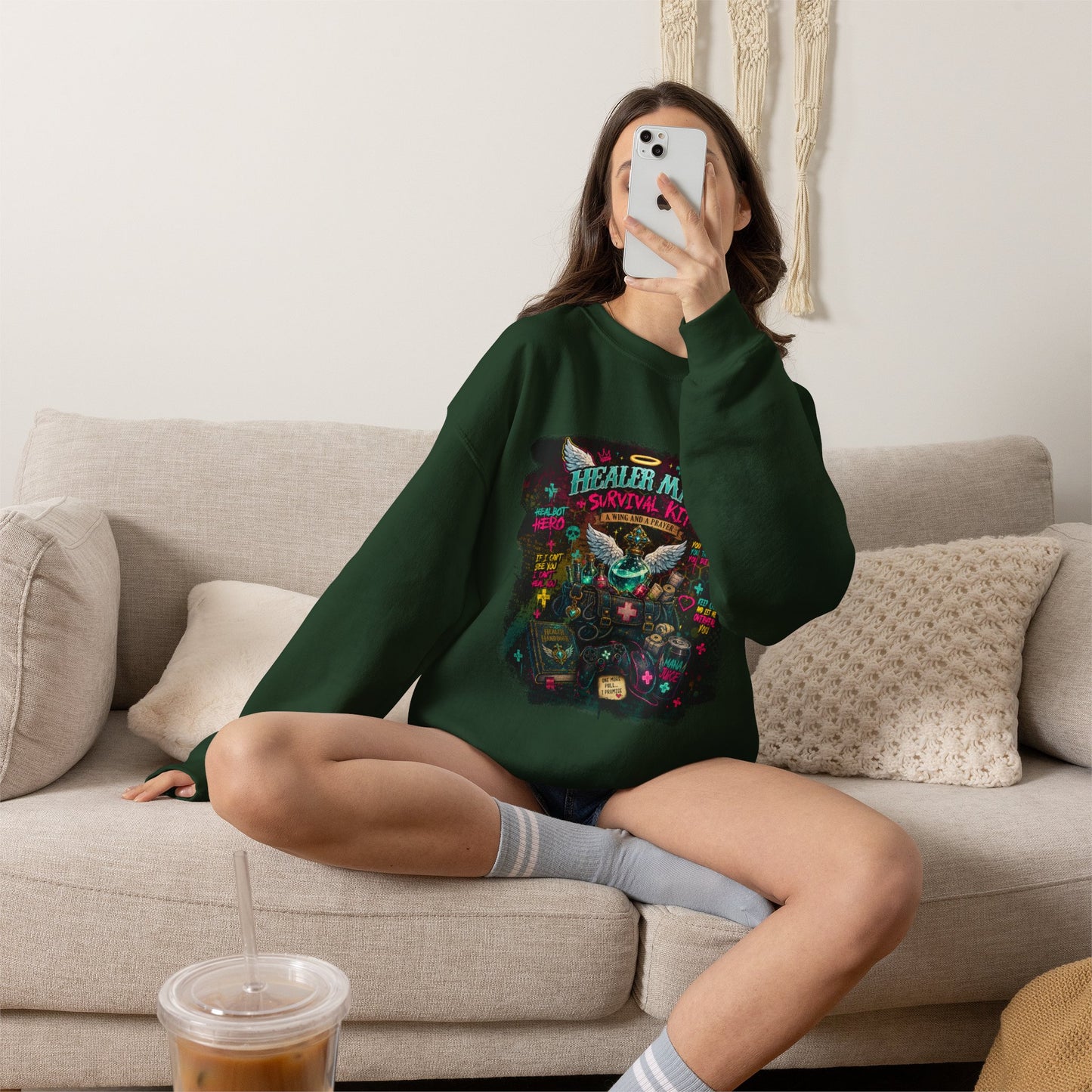 Healer Main Survival Kit | Fantasy Gamer Sweatshirt