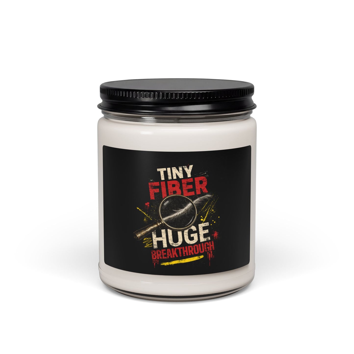Tiny Fiber Huge Breakthrough Scented Candle | True Crime Gift for Forensic Science Fans