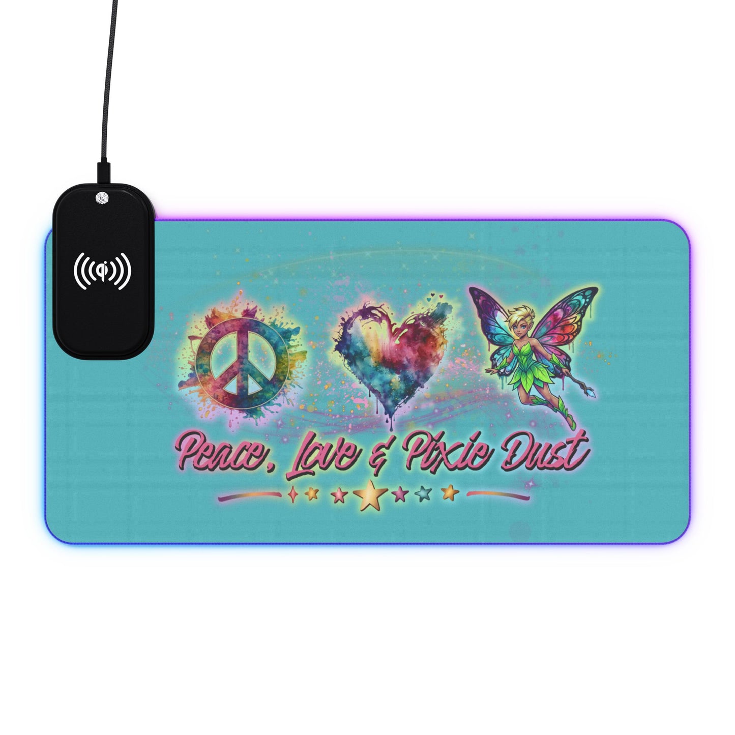 Peace, Love & Pixie Dust XL Fantasy Gaming Mouse Pad