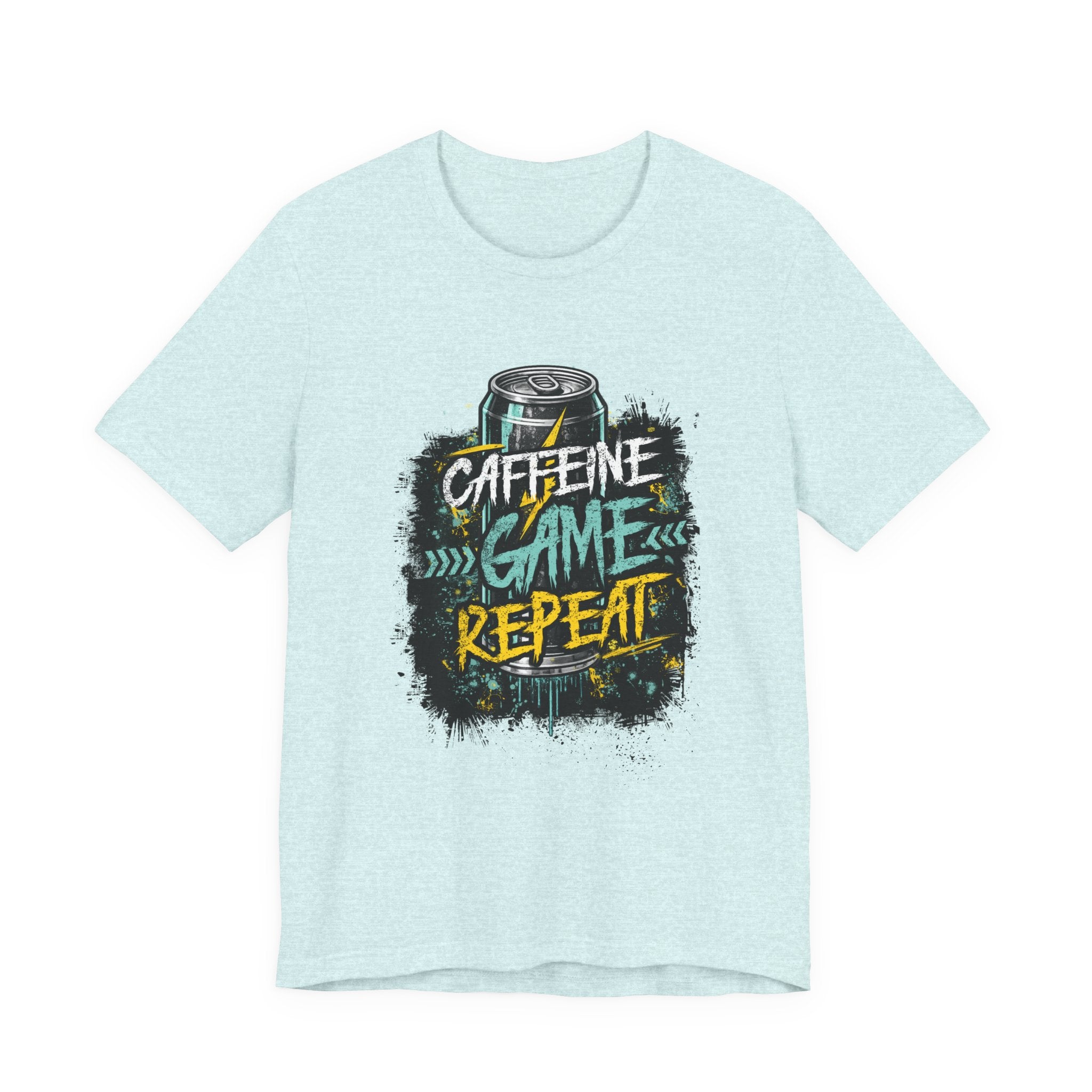 Caffeine Game Repeat T‑Shirt — Gamer Coffee Tee for Streamers & PC Players