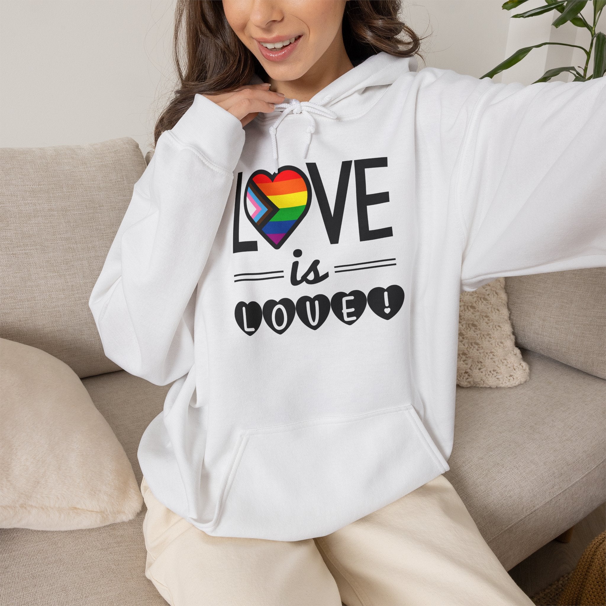 Love Is Love Hoodie — Rainbow Heart Pride Pullover