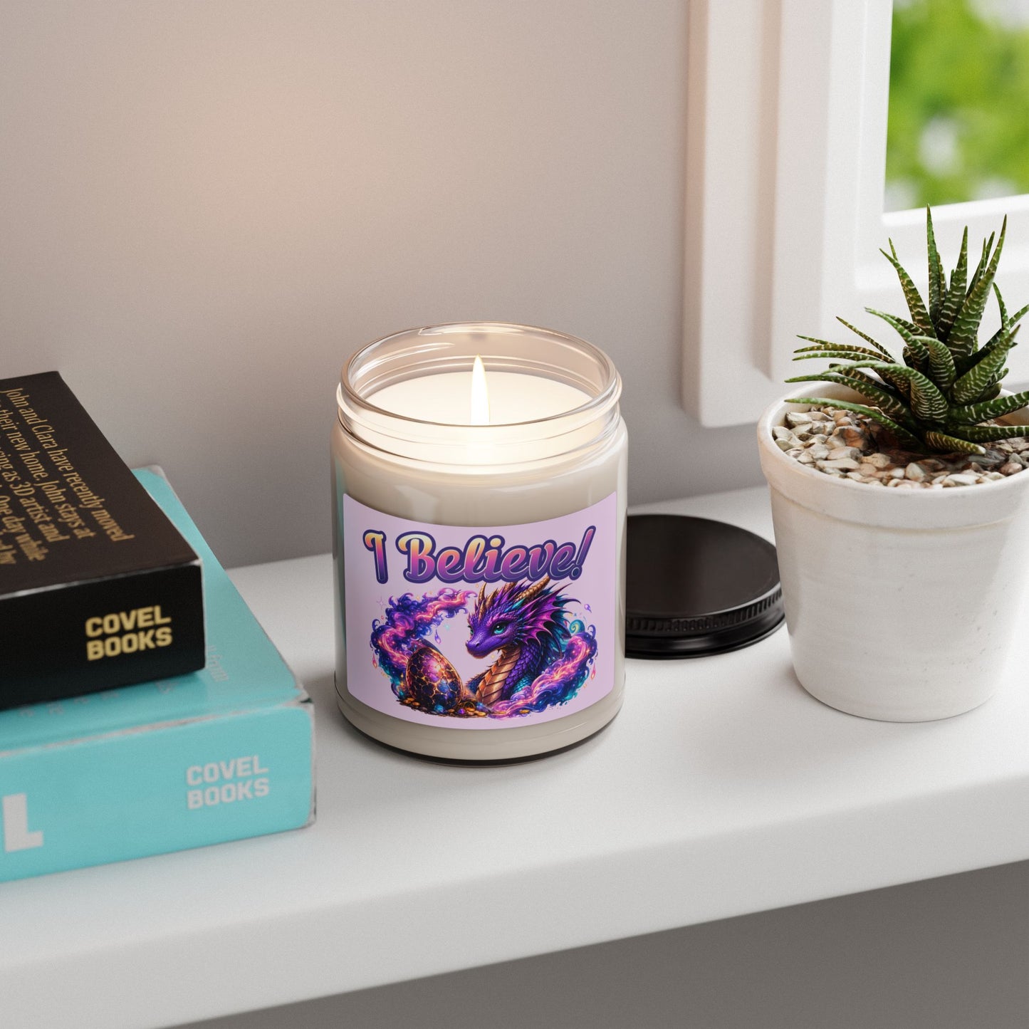 I Believe! Dragon Scented Soy Candle | Magical Fantasy Dragon Home Decor