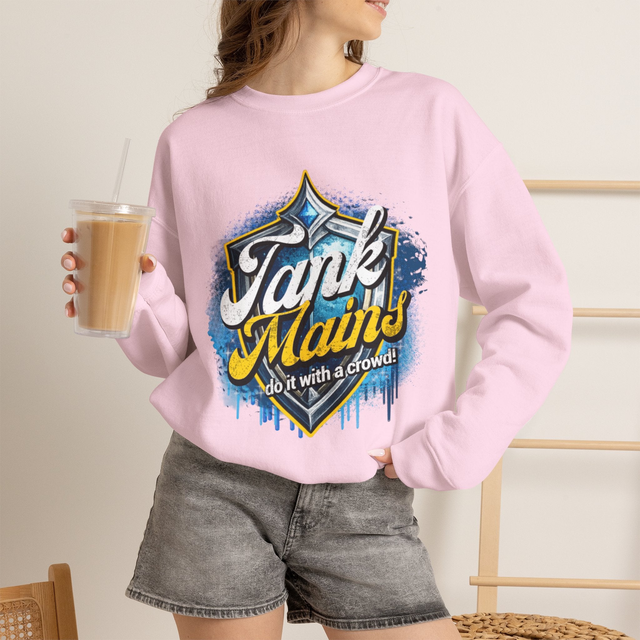 Tank Mains Crewneck Sweatshirt — Gamer Esports Graphic Pullover
